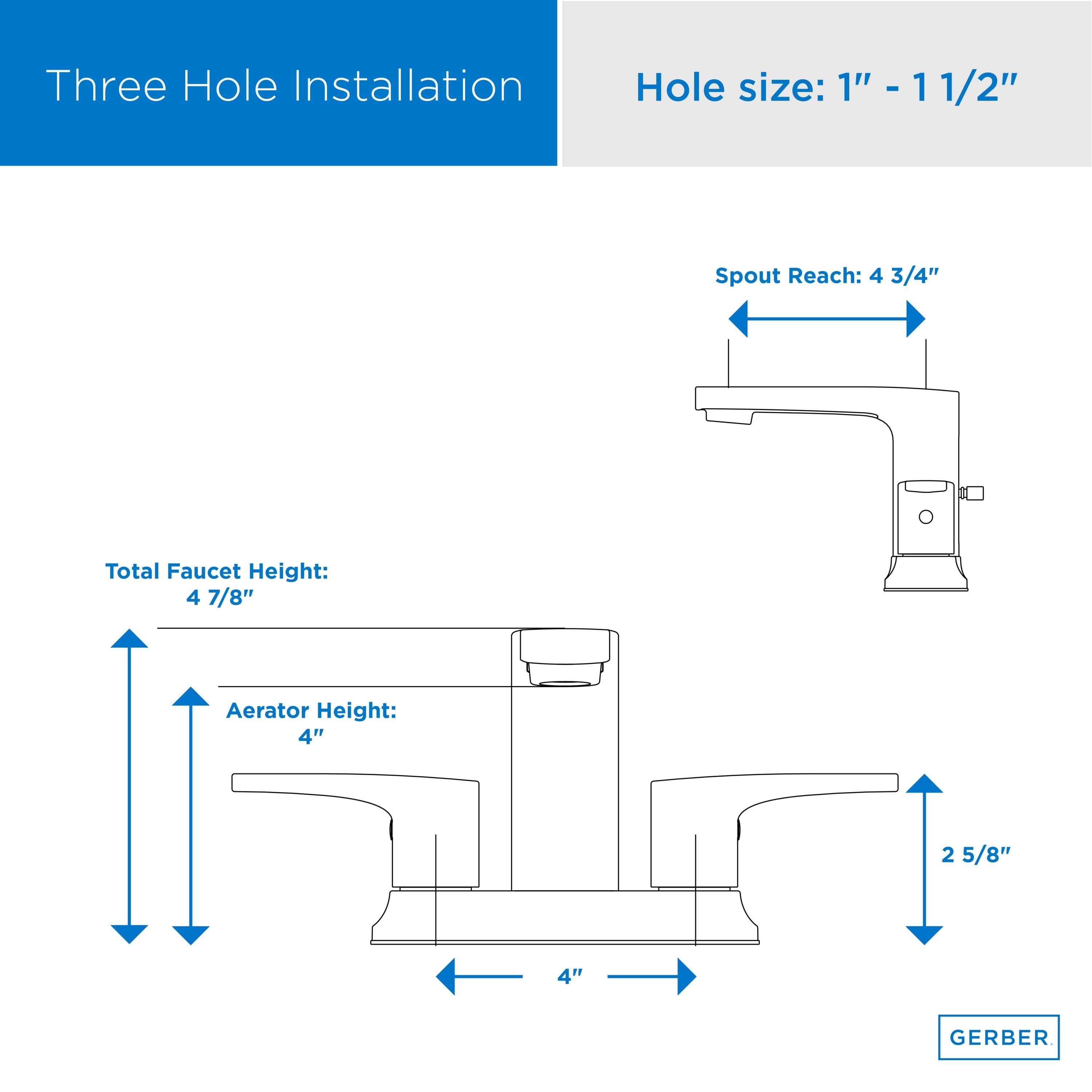 Tribune® Two Handle Centerset Bathroom Faucet with 50/50 Pop-Up Drain
