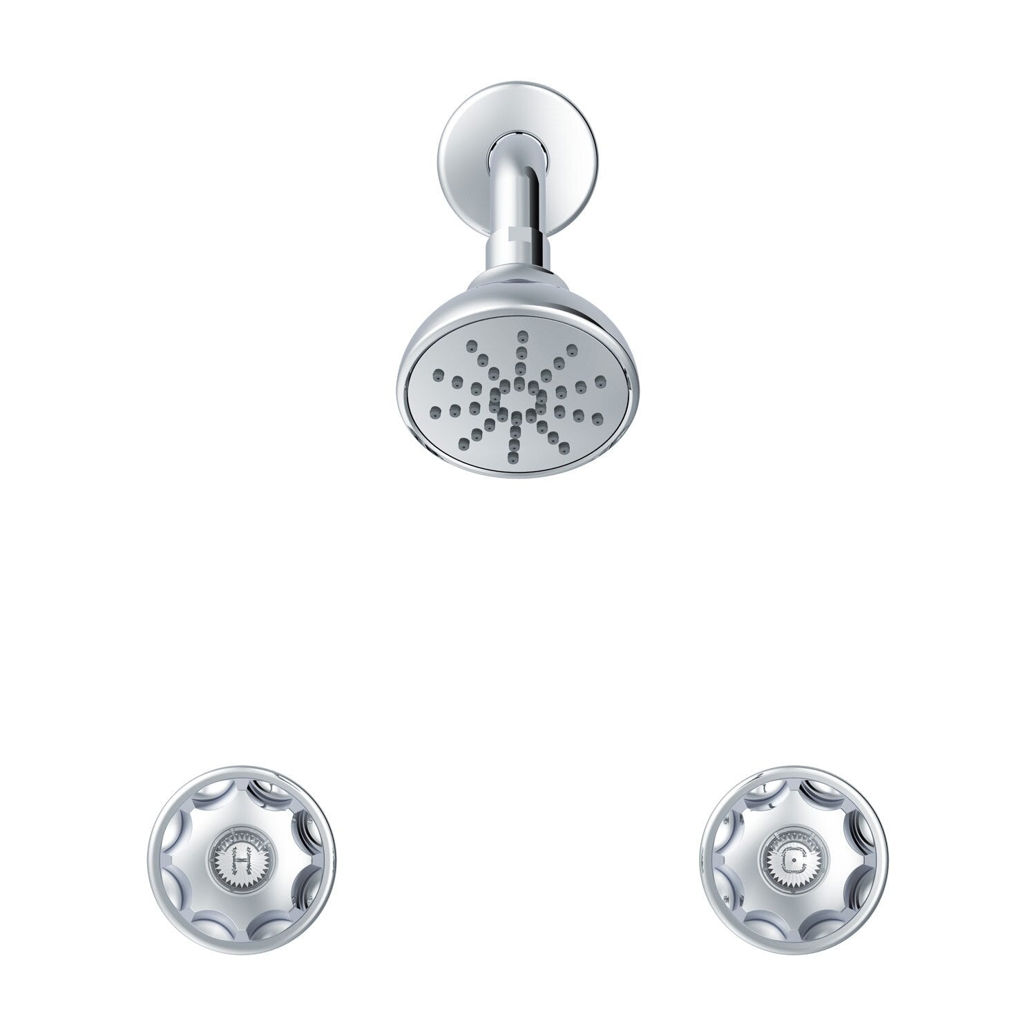 Gerber Classics™ Two Metal Fluted Handle Sliding Sleeve Threaded Escutcheon Shower Only Fitting with IPS/Sweat Connections