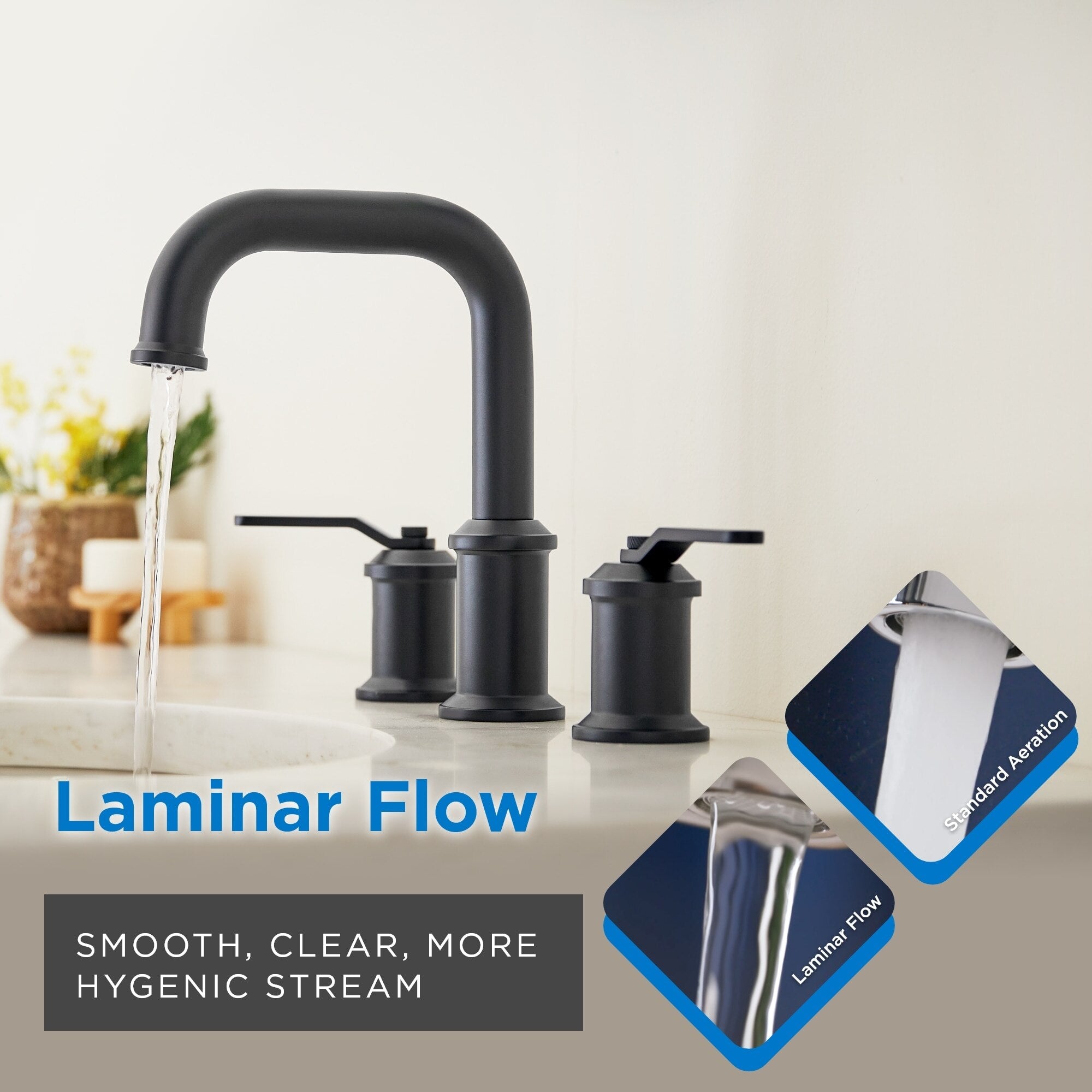 Kinzie® Two Handle Widespread Bathroom Faucet with Metal Touch-Down Drain
