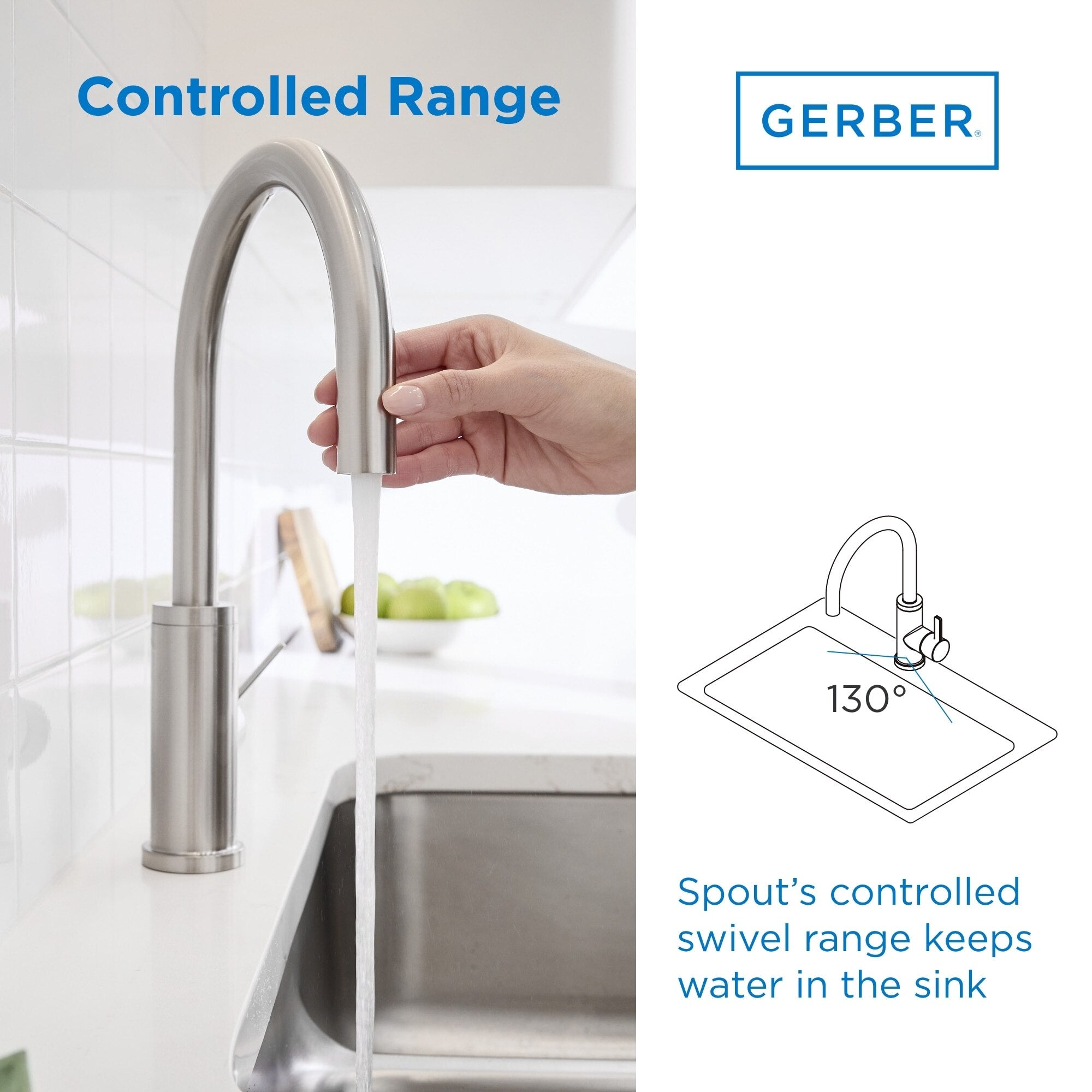 Amalfi™ Single Handle Fixed Swivel Kitchen Faucet