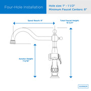Opulence® Two Handle Bridge Faucet with Sidespray