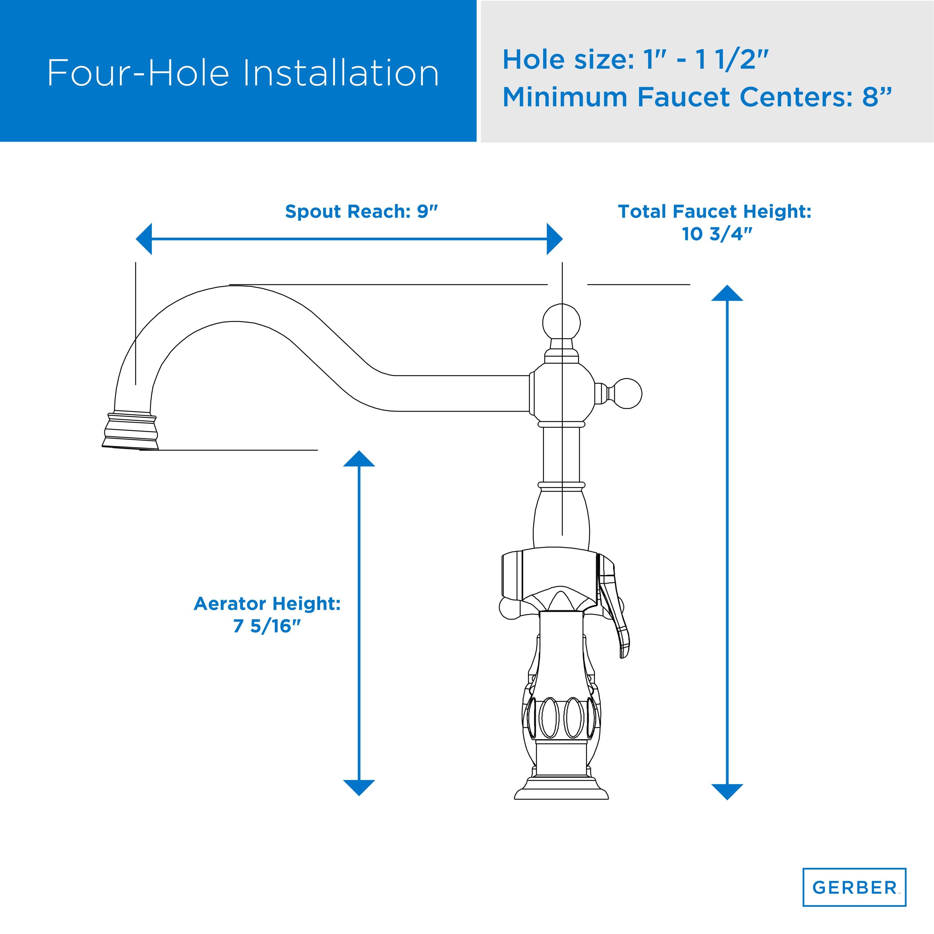 Opulence® Two Handle Bridge Faucet with Sidespray