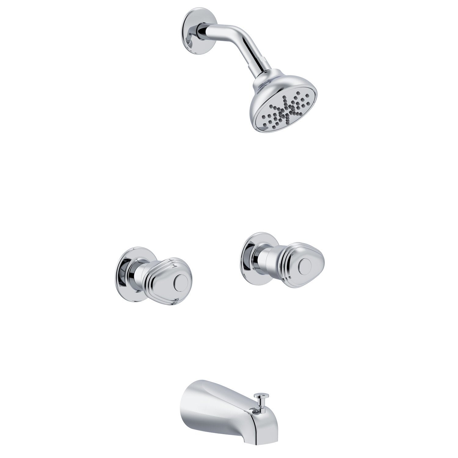 Gerber Hardwater™ Two Handle Threaded Escutcheon Tub & Shower Fitting with Slip Diverter Spout