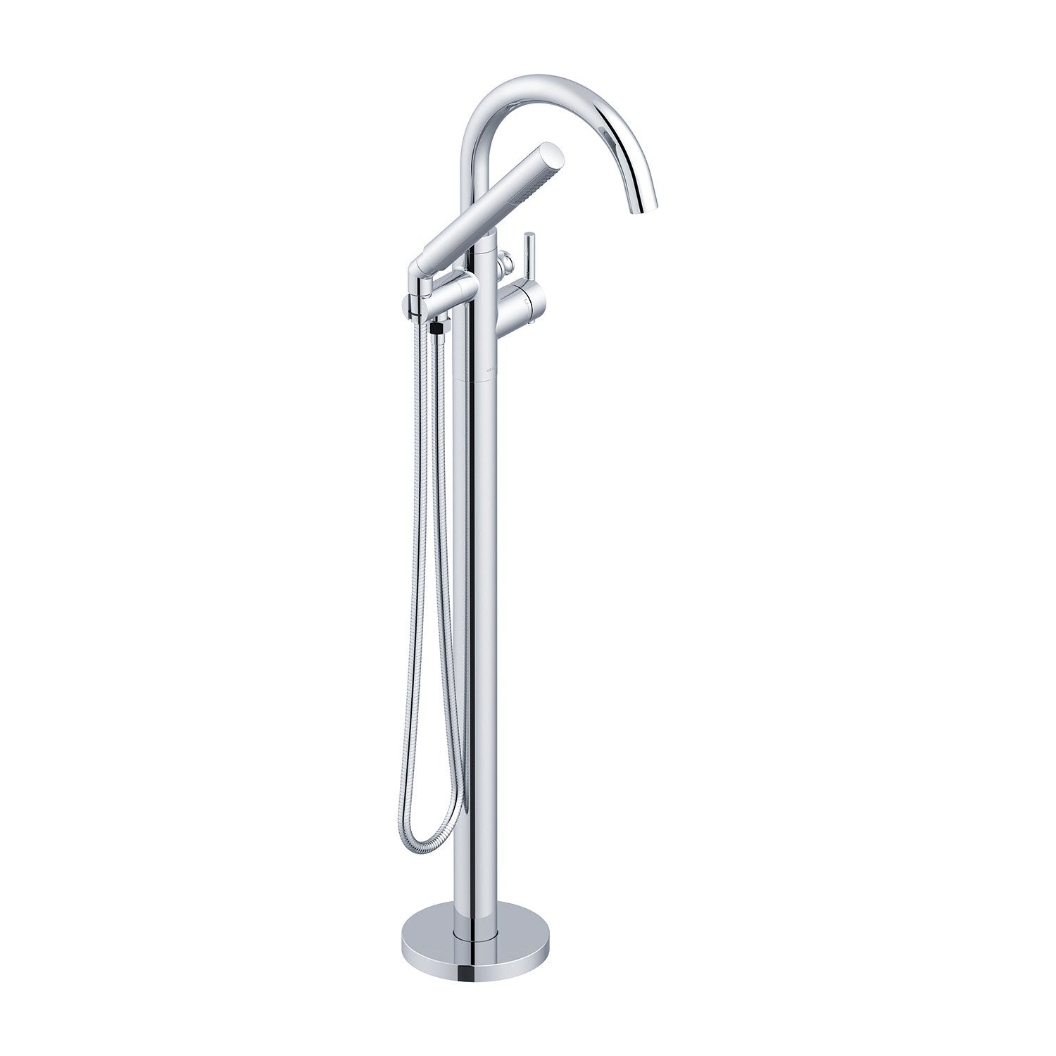 Contemporary Floor Mount Tub Filler Trim Kit with Handshower