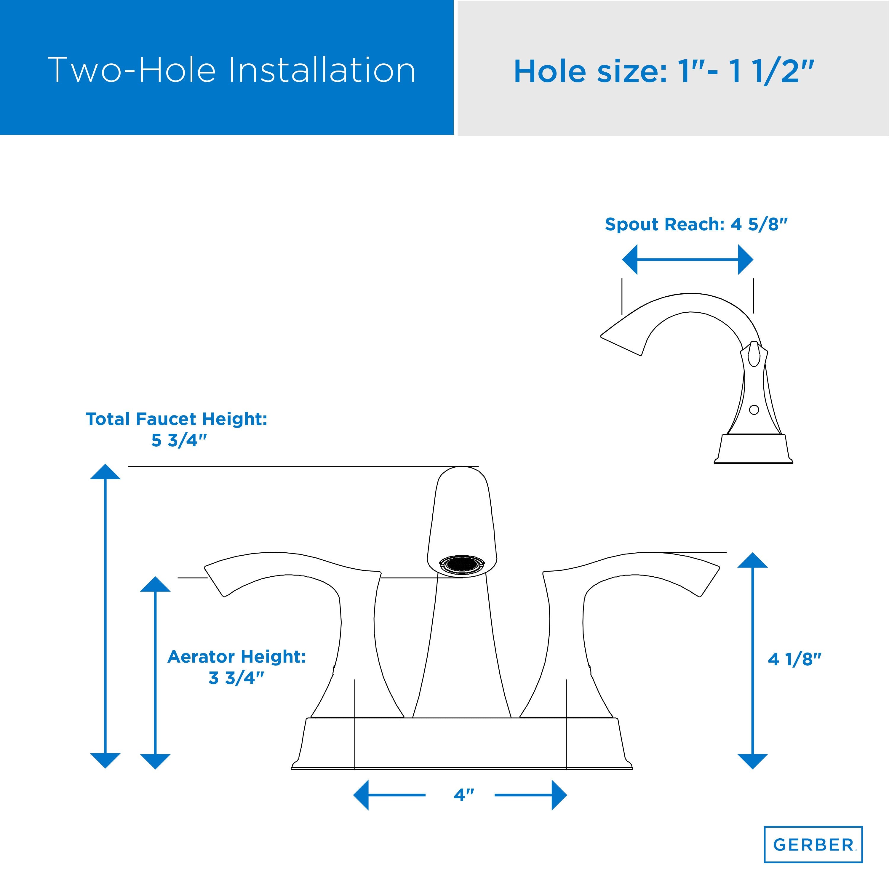 Antioch® Two Handle Centerset Bathroom Faucet with 50/50 Touch-Down Drain