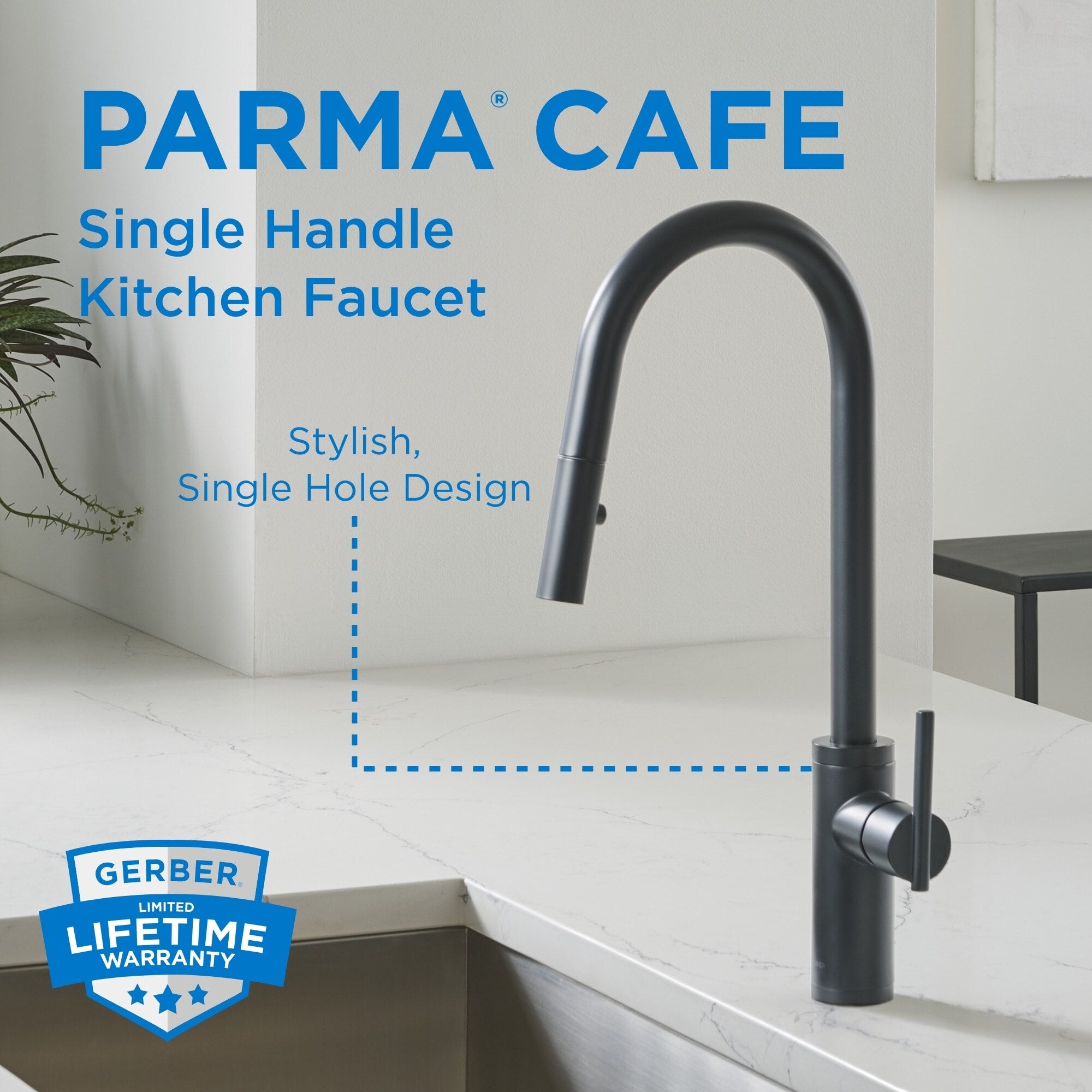 Parma® Cafe Single Handle Pull-Down Kitchen Faucet, 1.75 gpm,