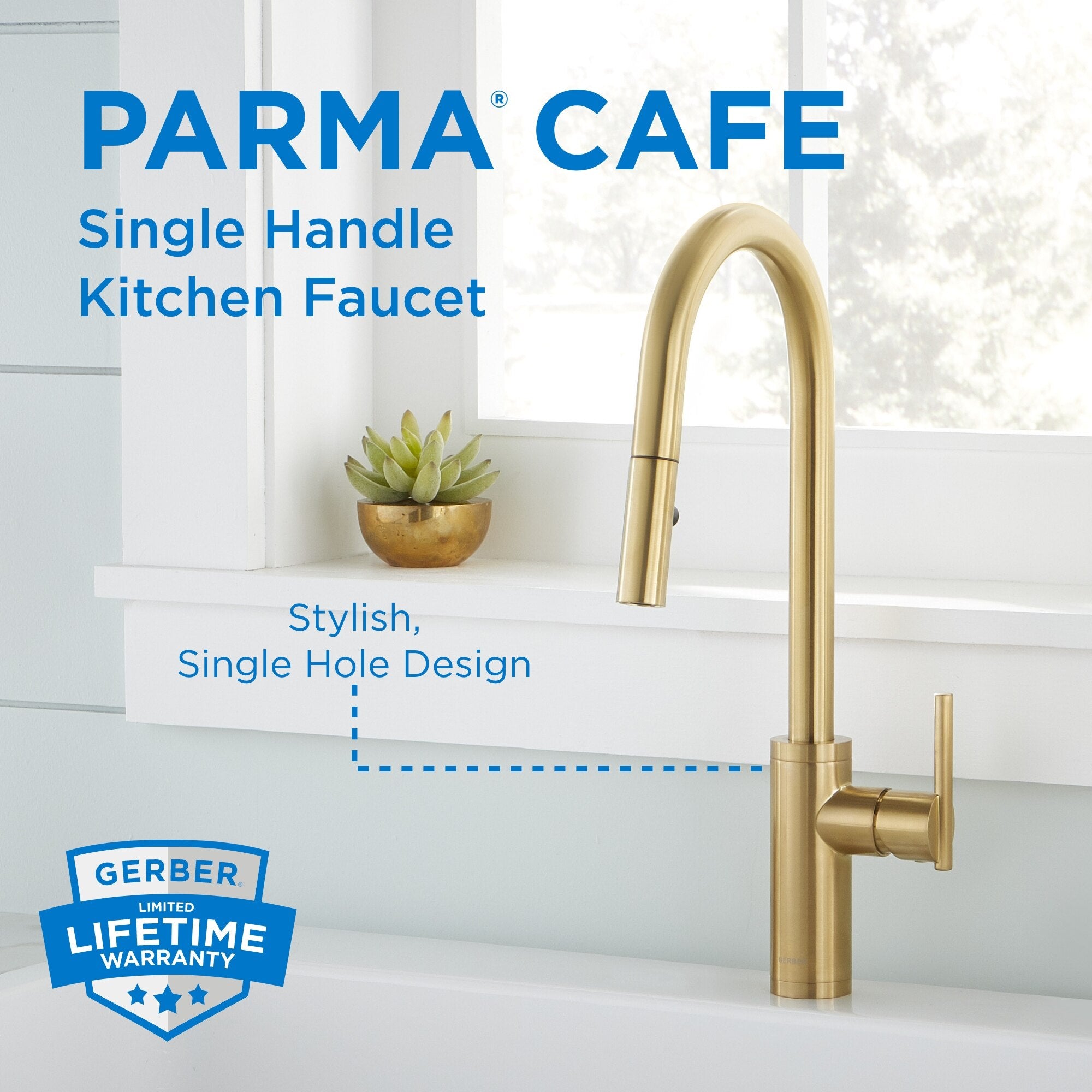 Parma® Cafe Single Handle Pull-Down Kitchen Faucet, 1.75 gpm,