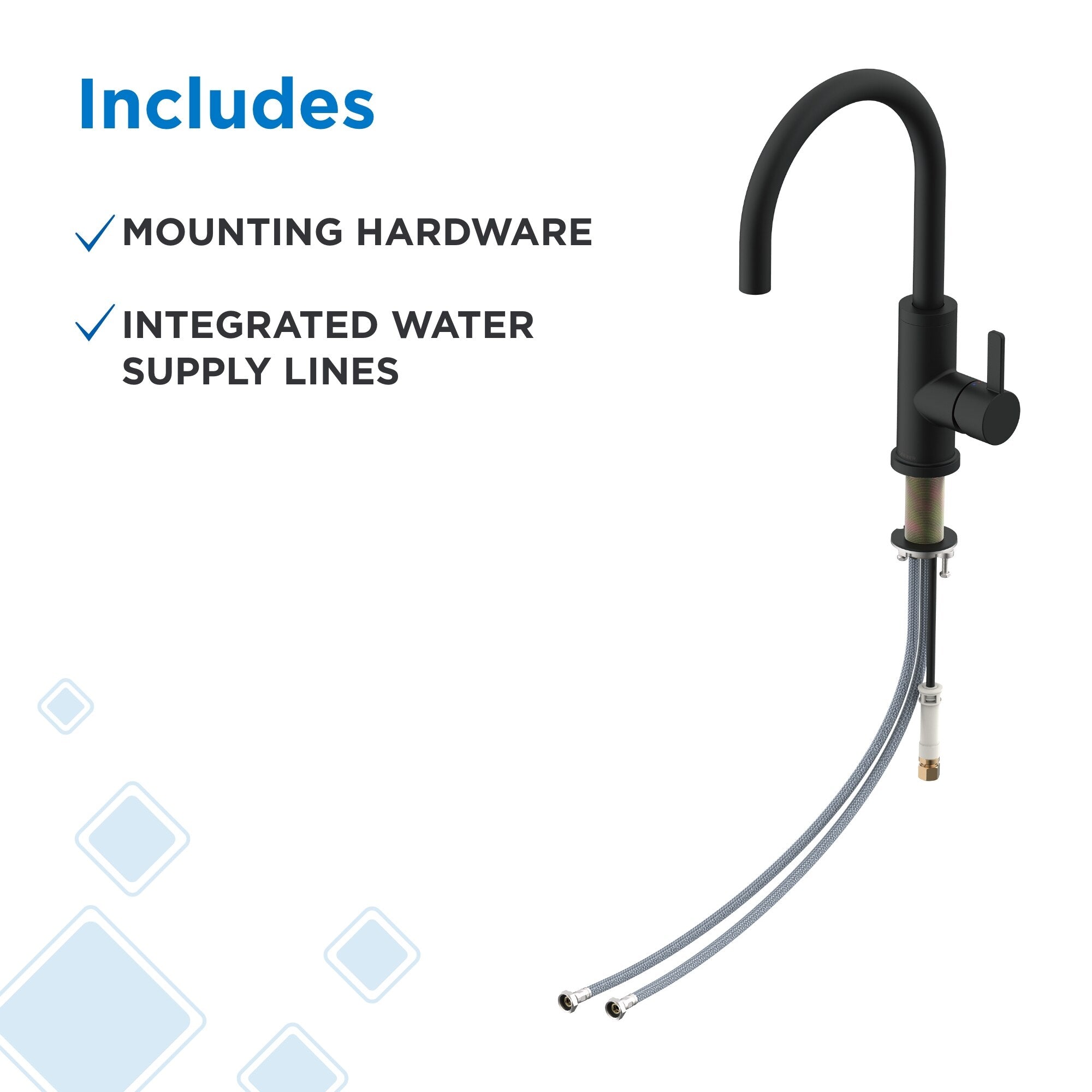 Amalfi™ Single Handle Fixed Swivel Kitchen Faucet