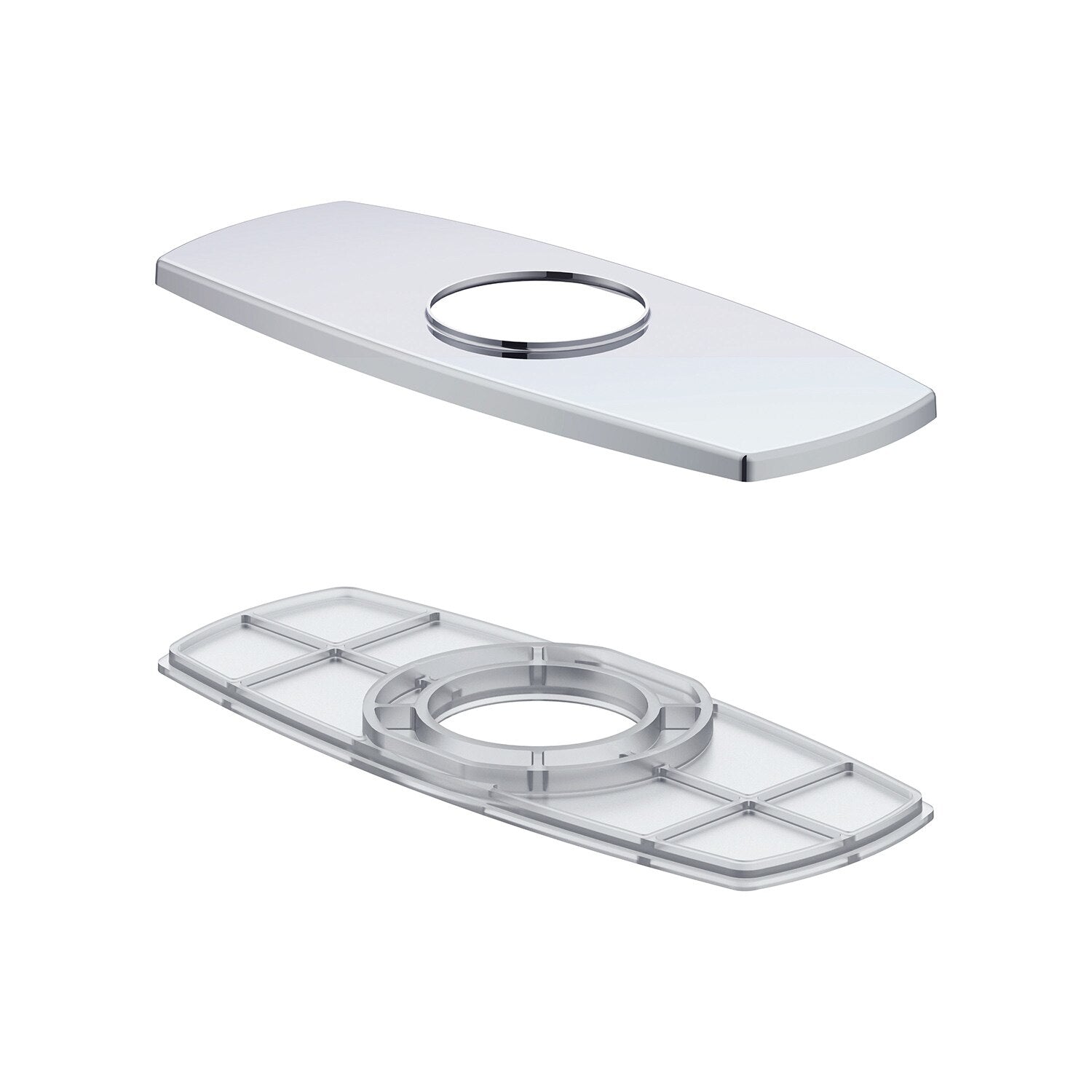 Soft Square Cover Plate Assembly for Single Hole Mount Bathroom Sink Faucet