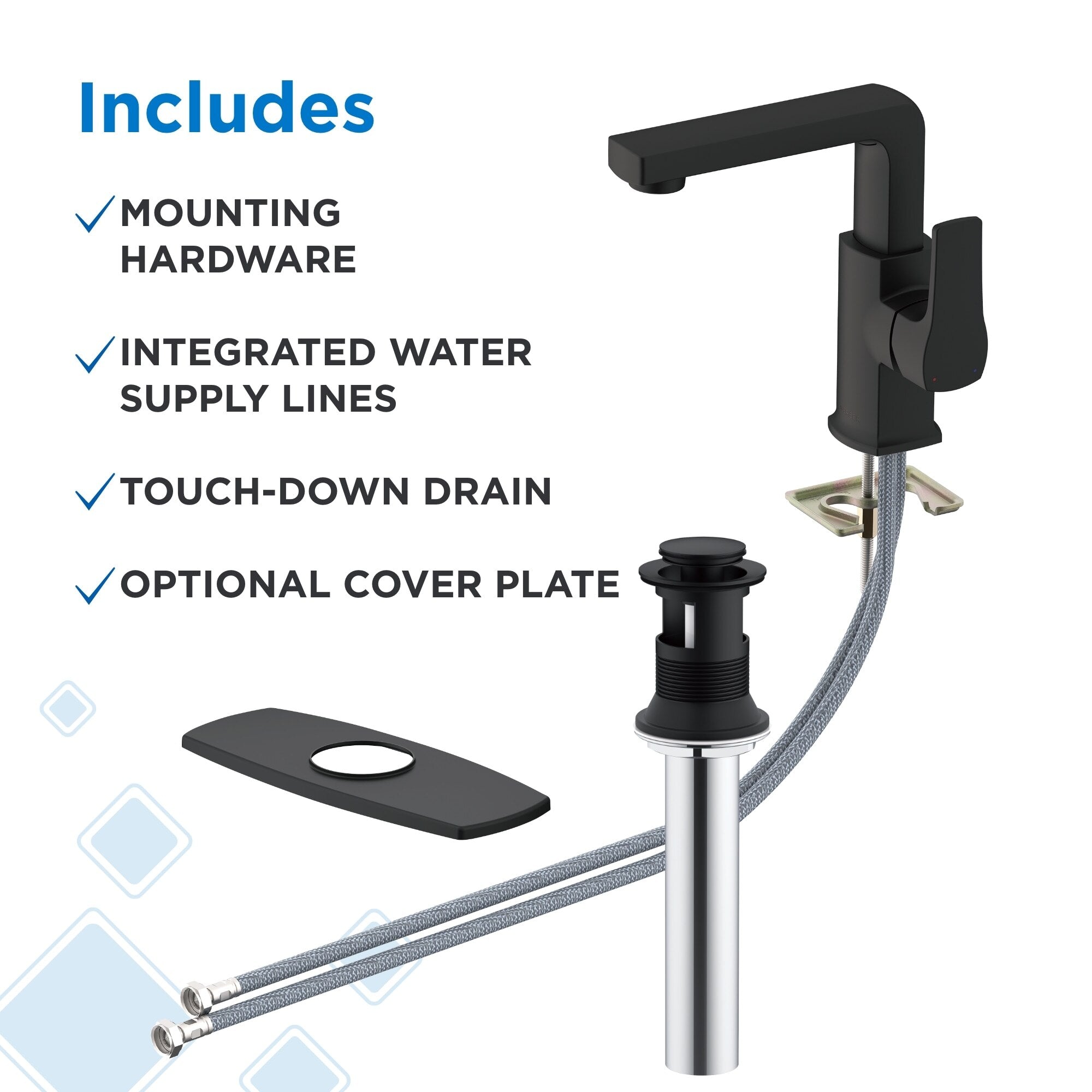 Gerber Tribune® Single Handle Side Control Bathroom Faucet with Metal Touch-Down Drain