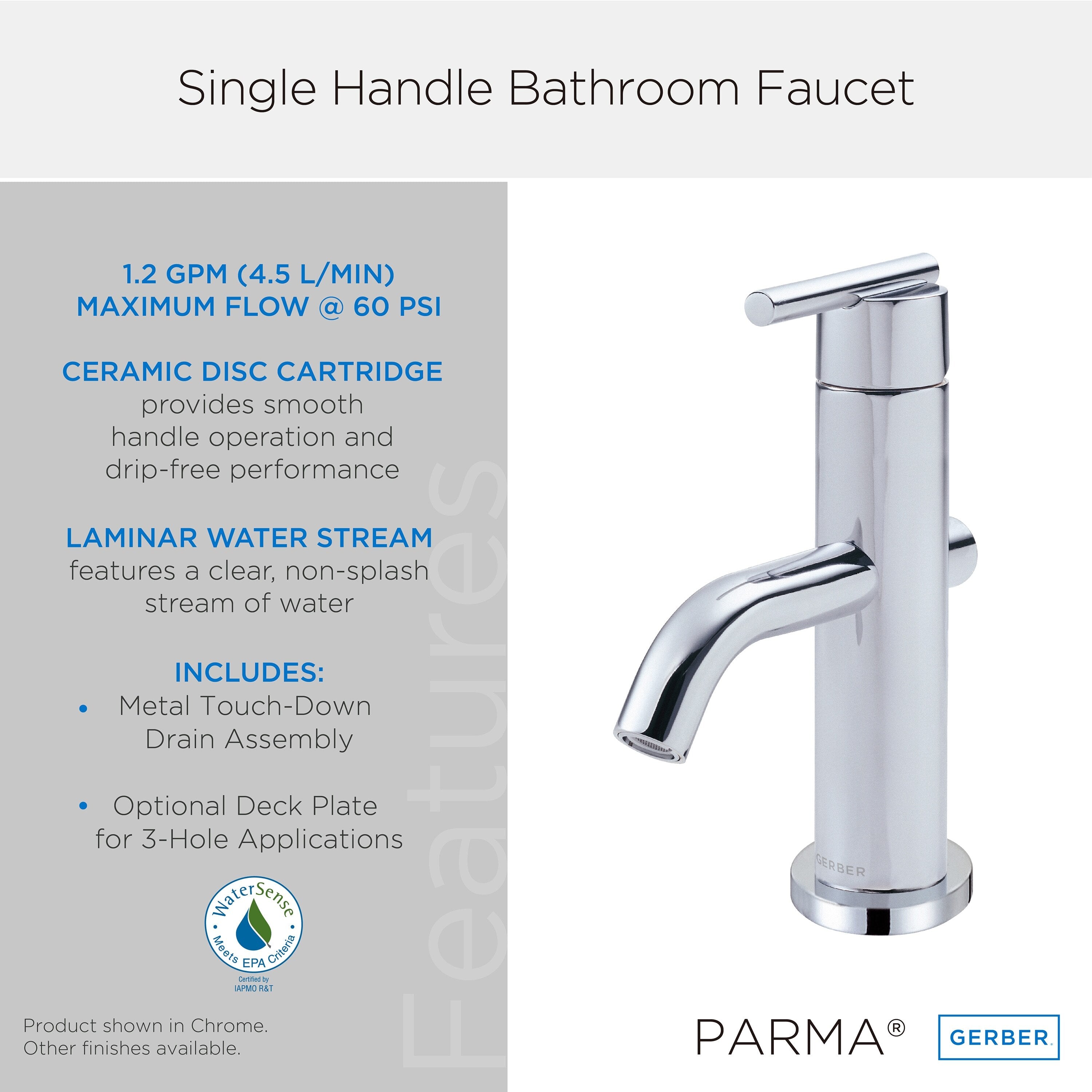 Parma® Single Handle Bathroom Sink Faucet