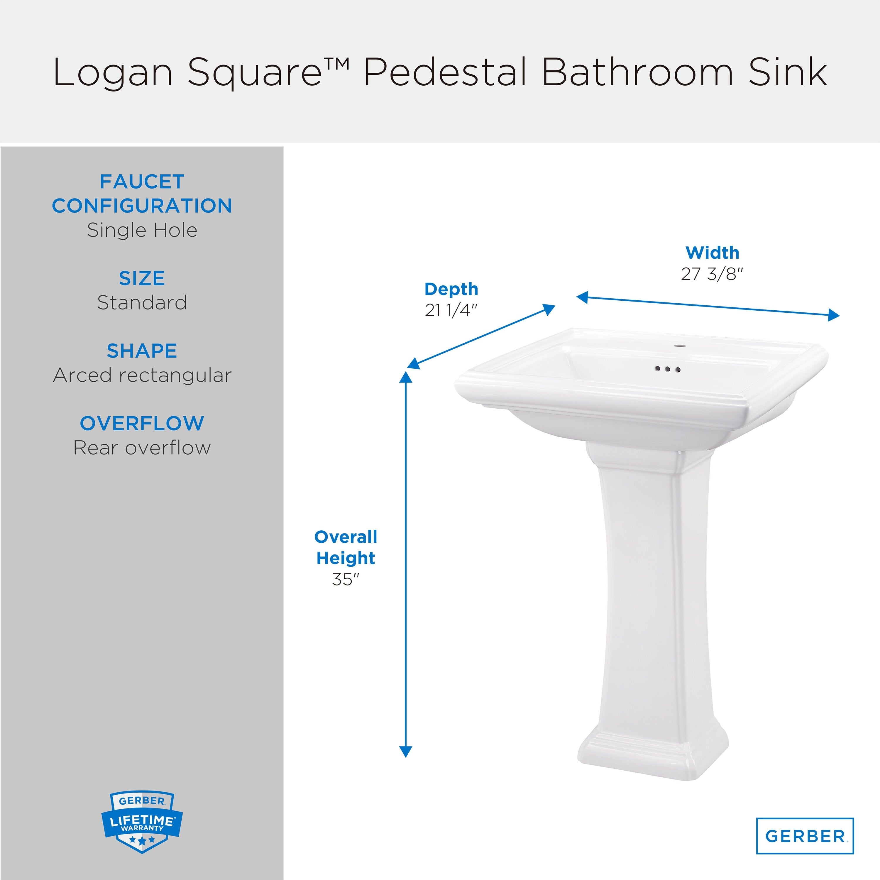 Logan Square™ Single Hole Standard Pedestal Bathroom Sink