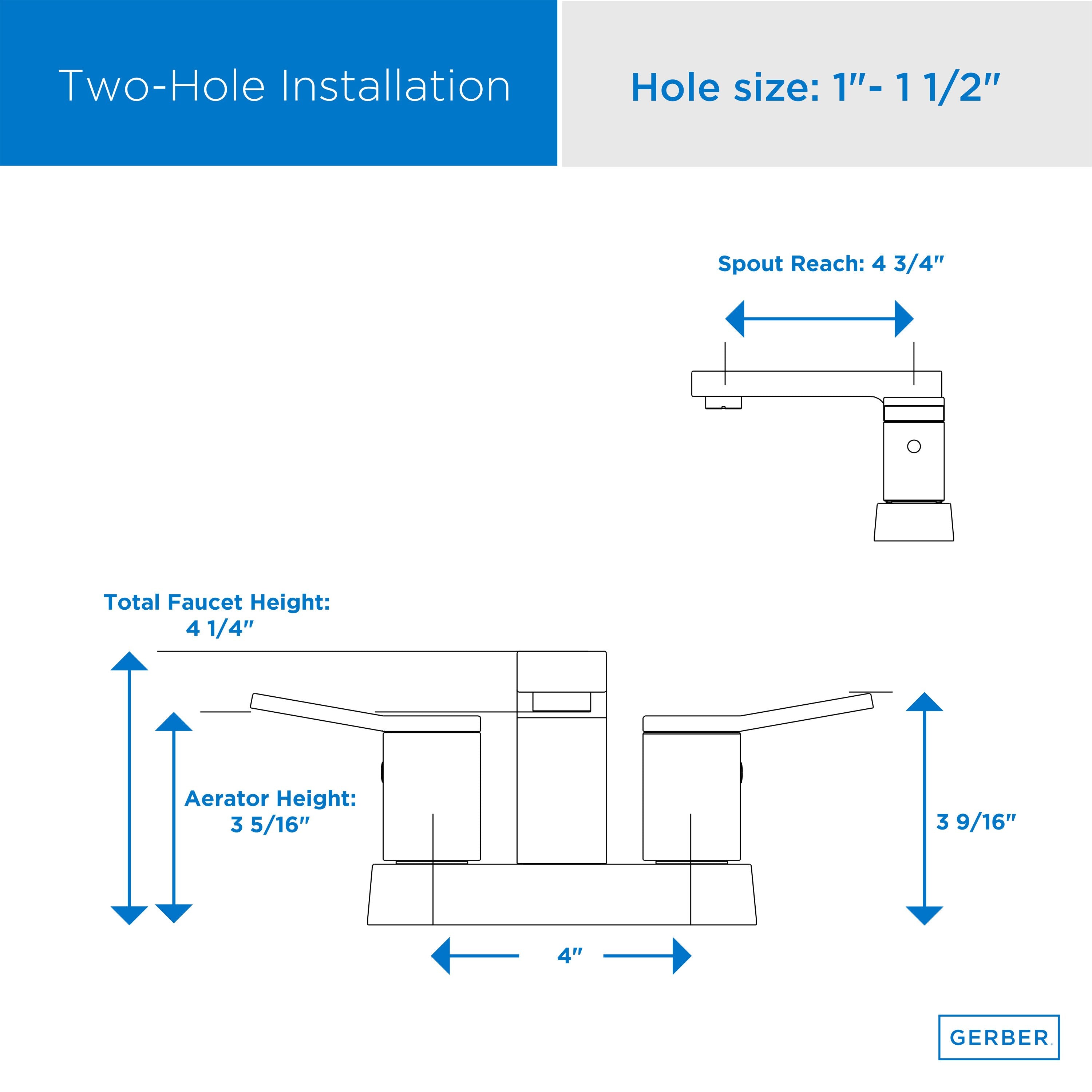 Avian® Two Handle Centerset Bathroom Faucet with Metal Touch-Down Drain