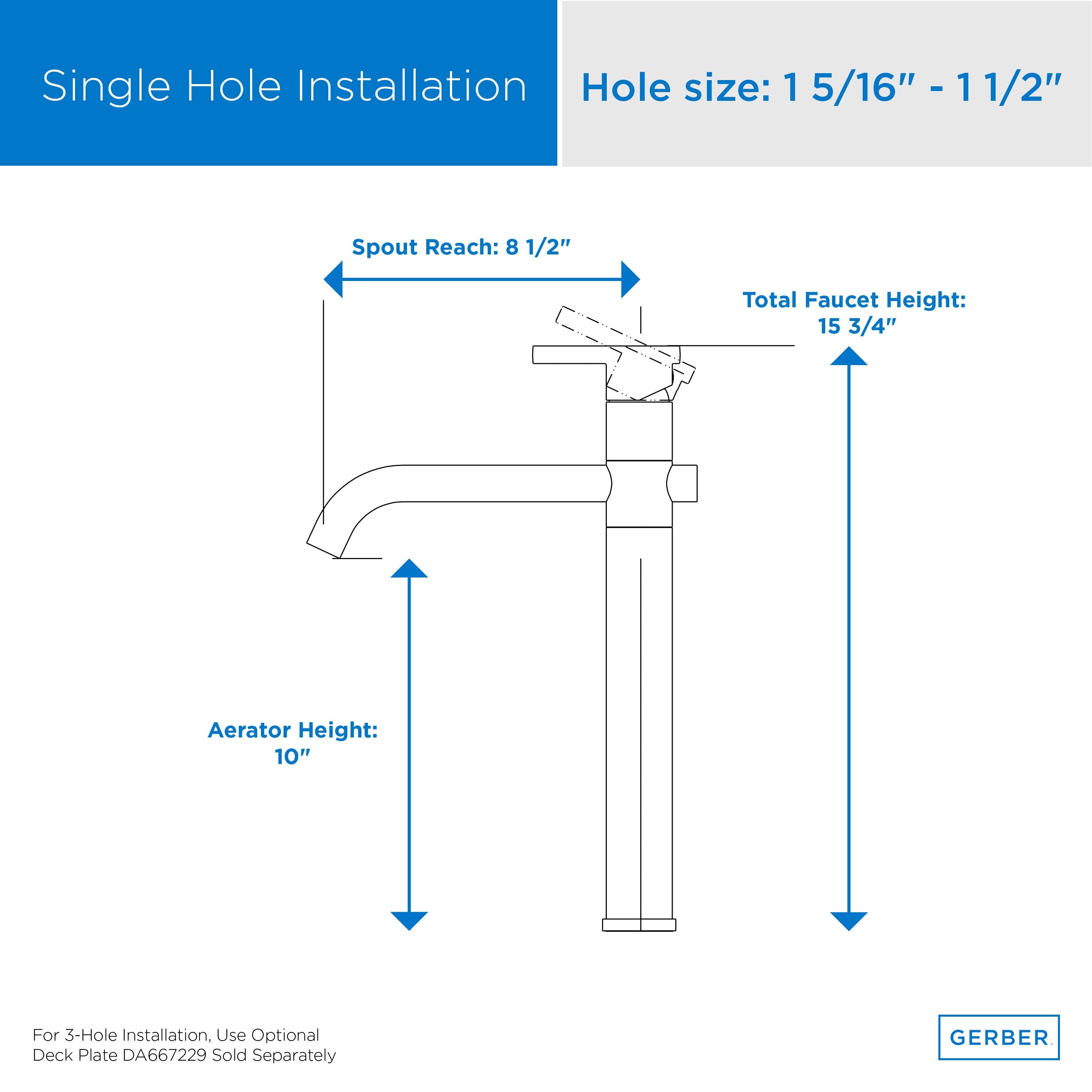 Parma® Single Handle Vessel Filler with Grid Strainer Drain
