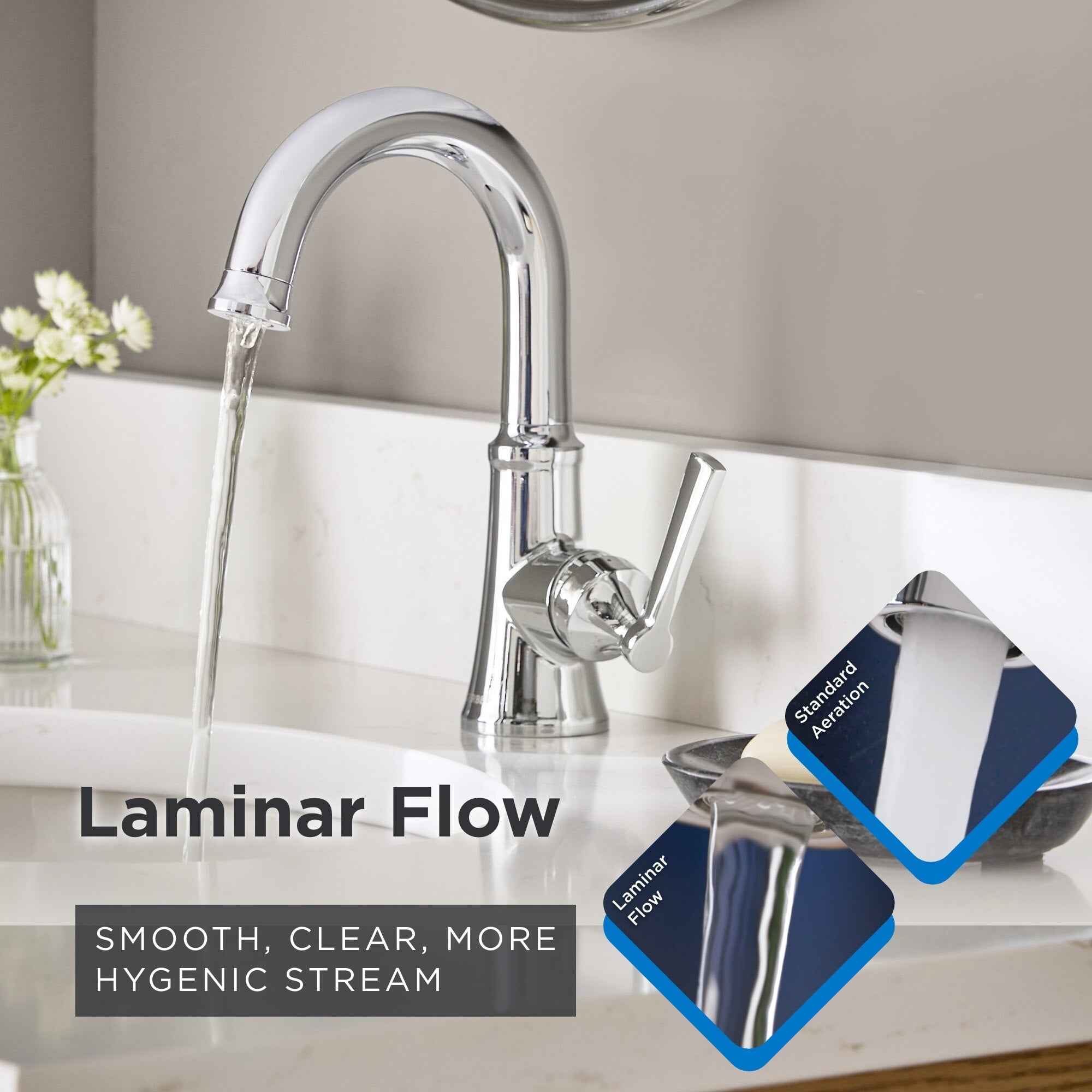 Gerber Northerly™ Single Handle Side Control Bathroom Faucet with 50/50 Touch-Down Drain