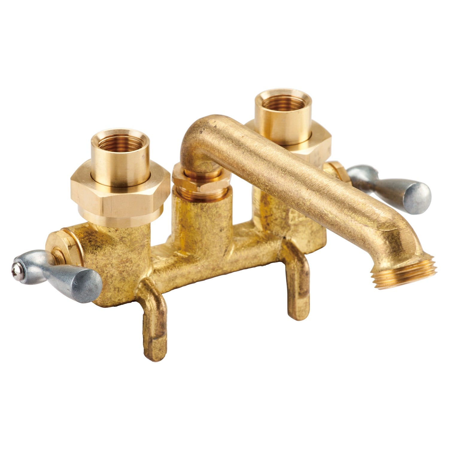 Gerber Classics™ Two Handle Clamp On Laundry Faucet with Metal Lever Handles, IPS/Sweat Connections, and Threaded Spout