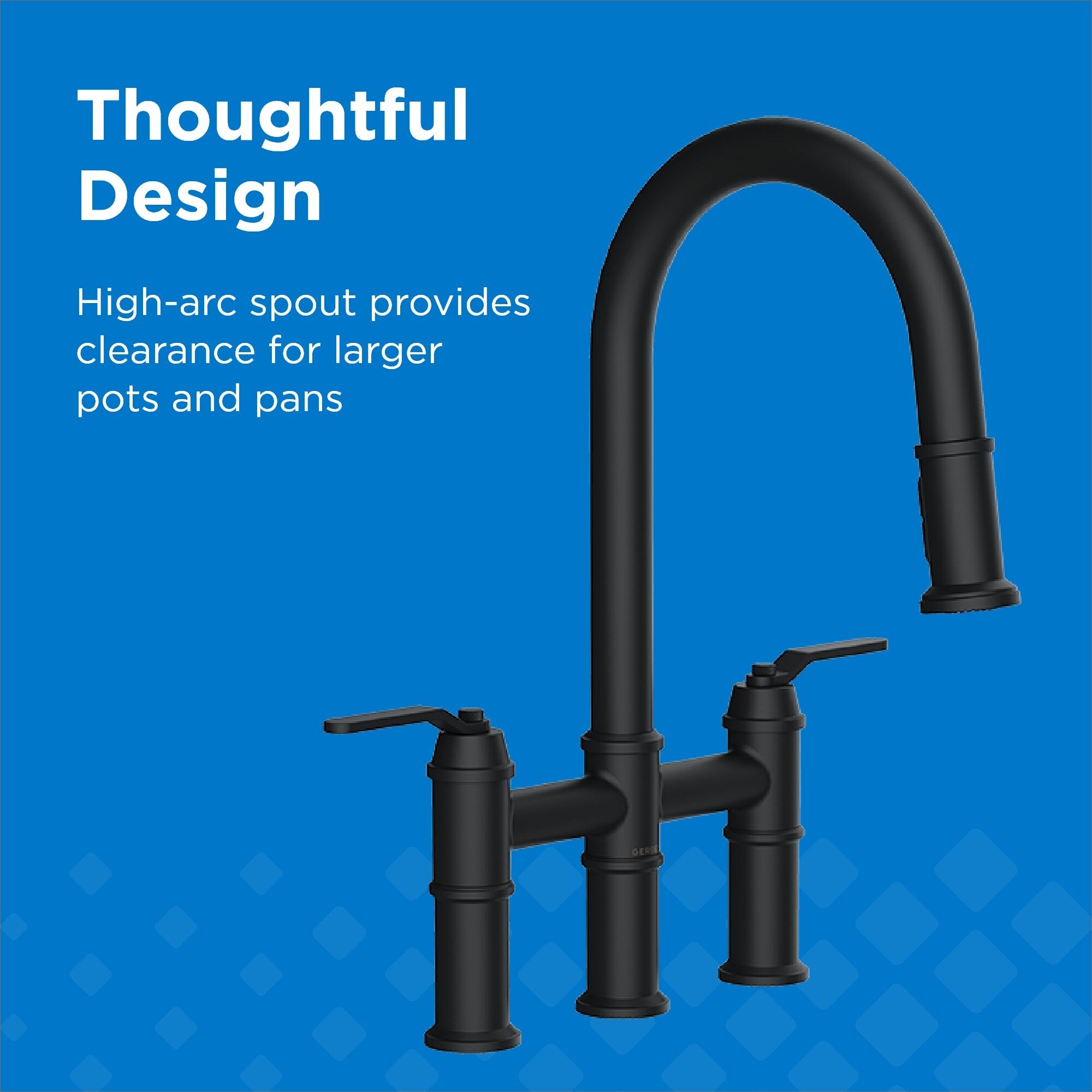 Kinzie® Two Handle Pull Down Bridge Kitchen Faucet