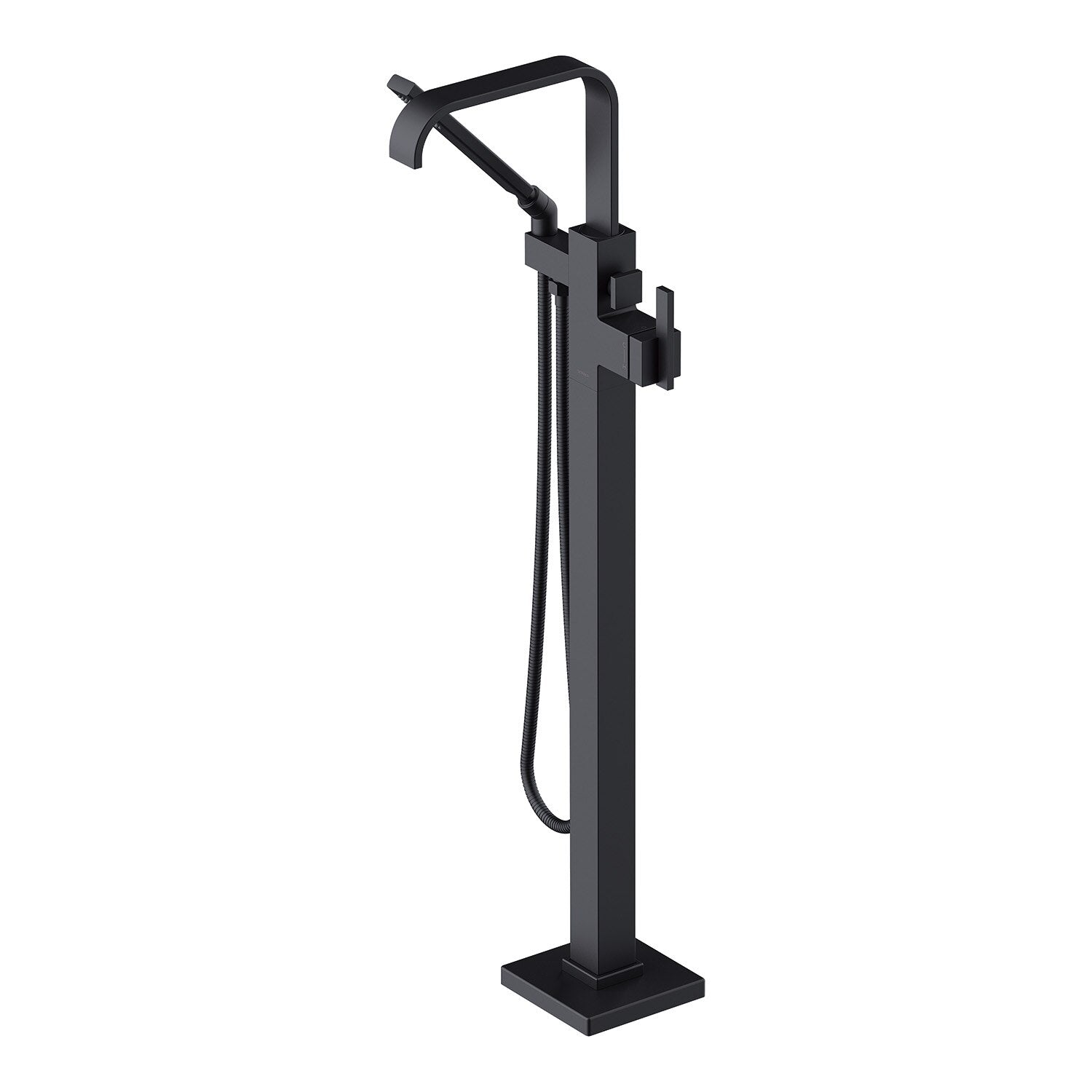 Square Floor Mount Tub Filler Trim Kit with Handshower