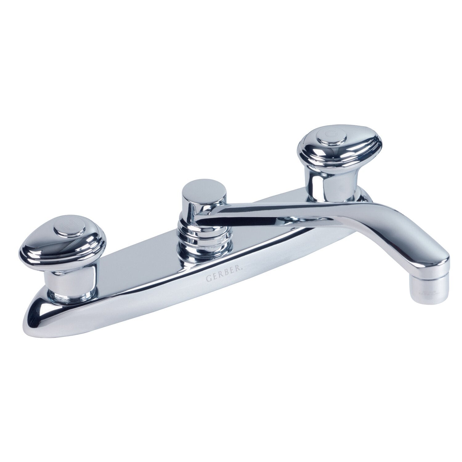 Gerber Hardwater™ Two Handle Kitchen Faucet Deck Plate Mounted w/ 10" D-Tube Spout