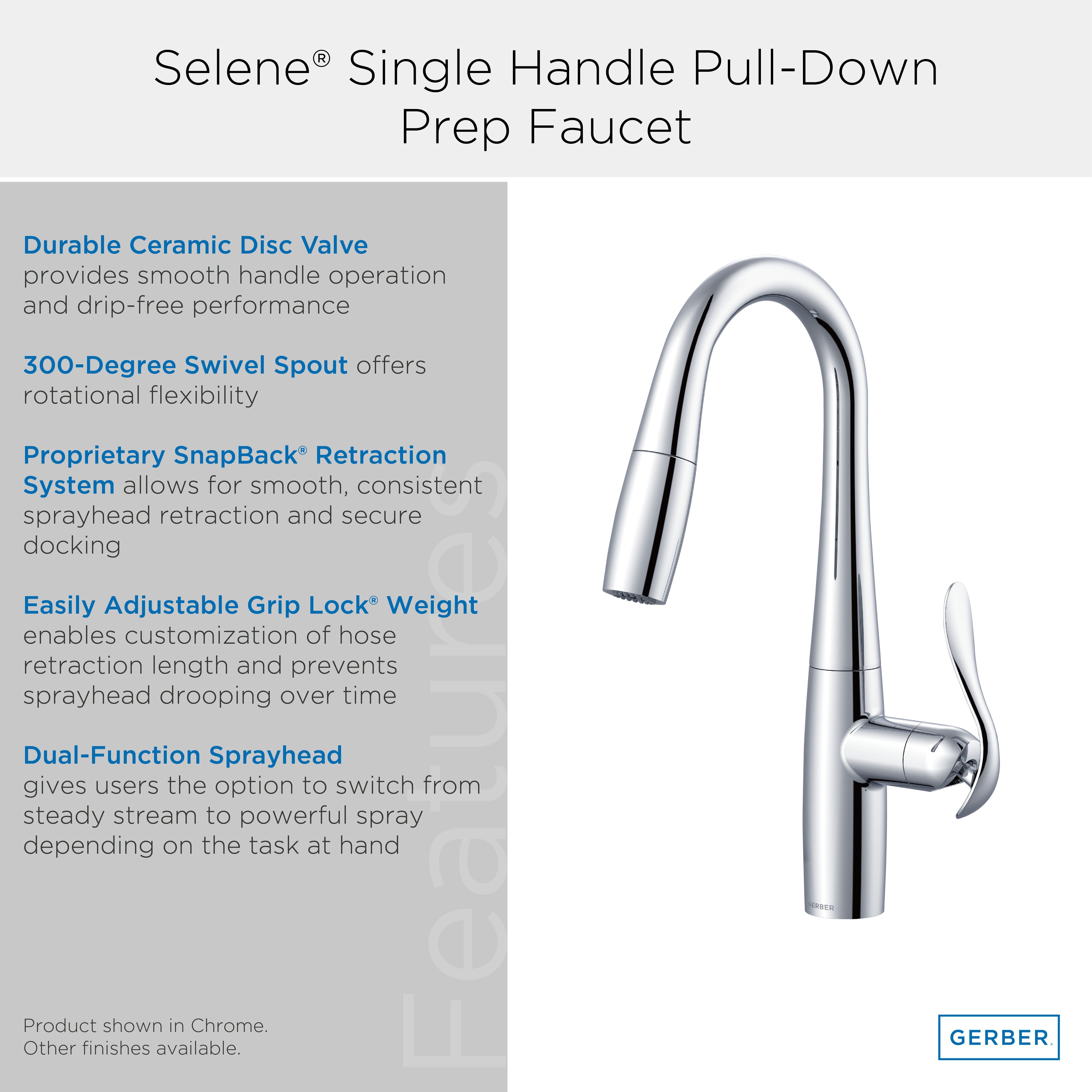Selene® Single Handle Pull-Down Prep Faucet