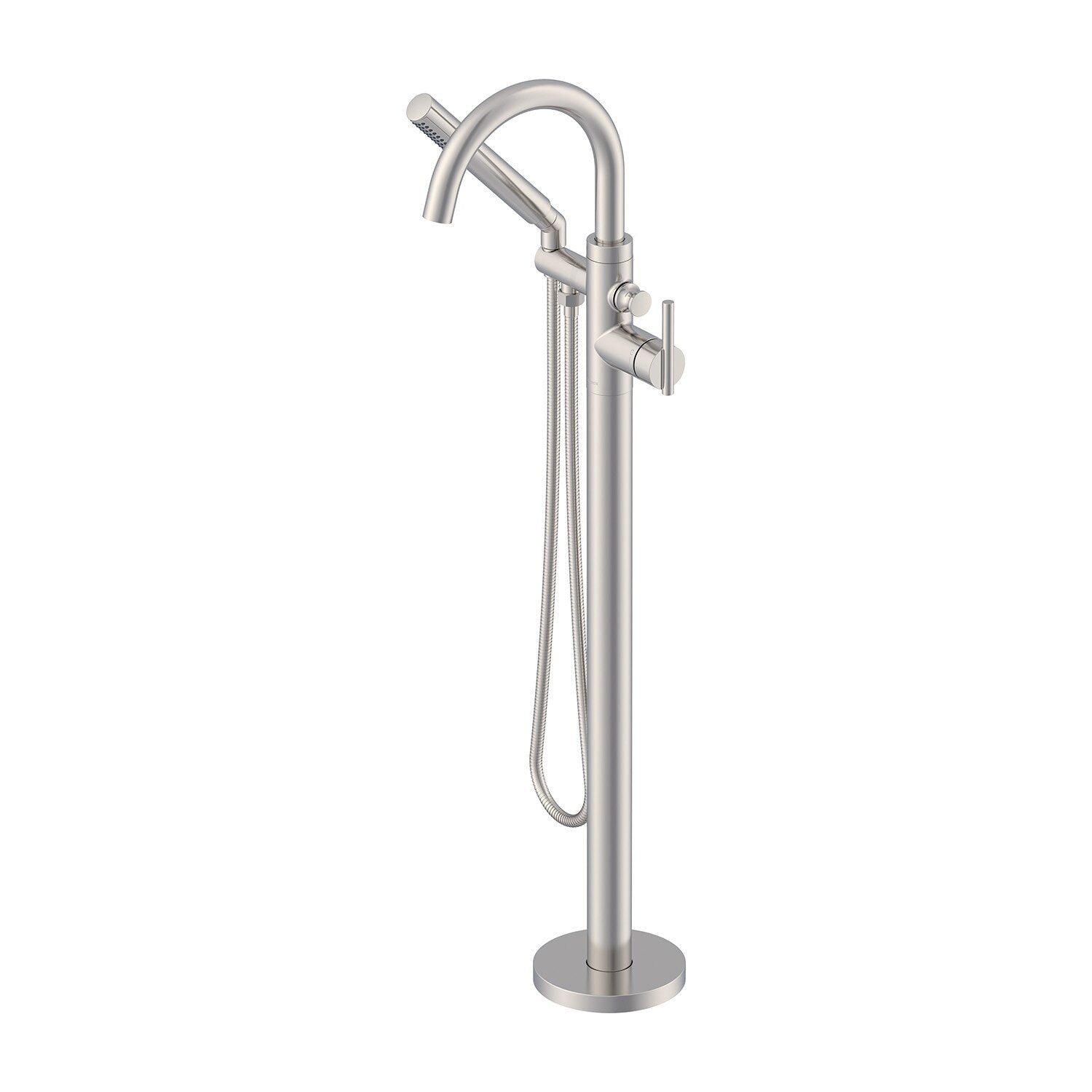 Contemporary Floor Mount Tub Filler Trim Kit with Handshower