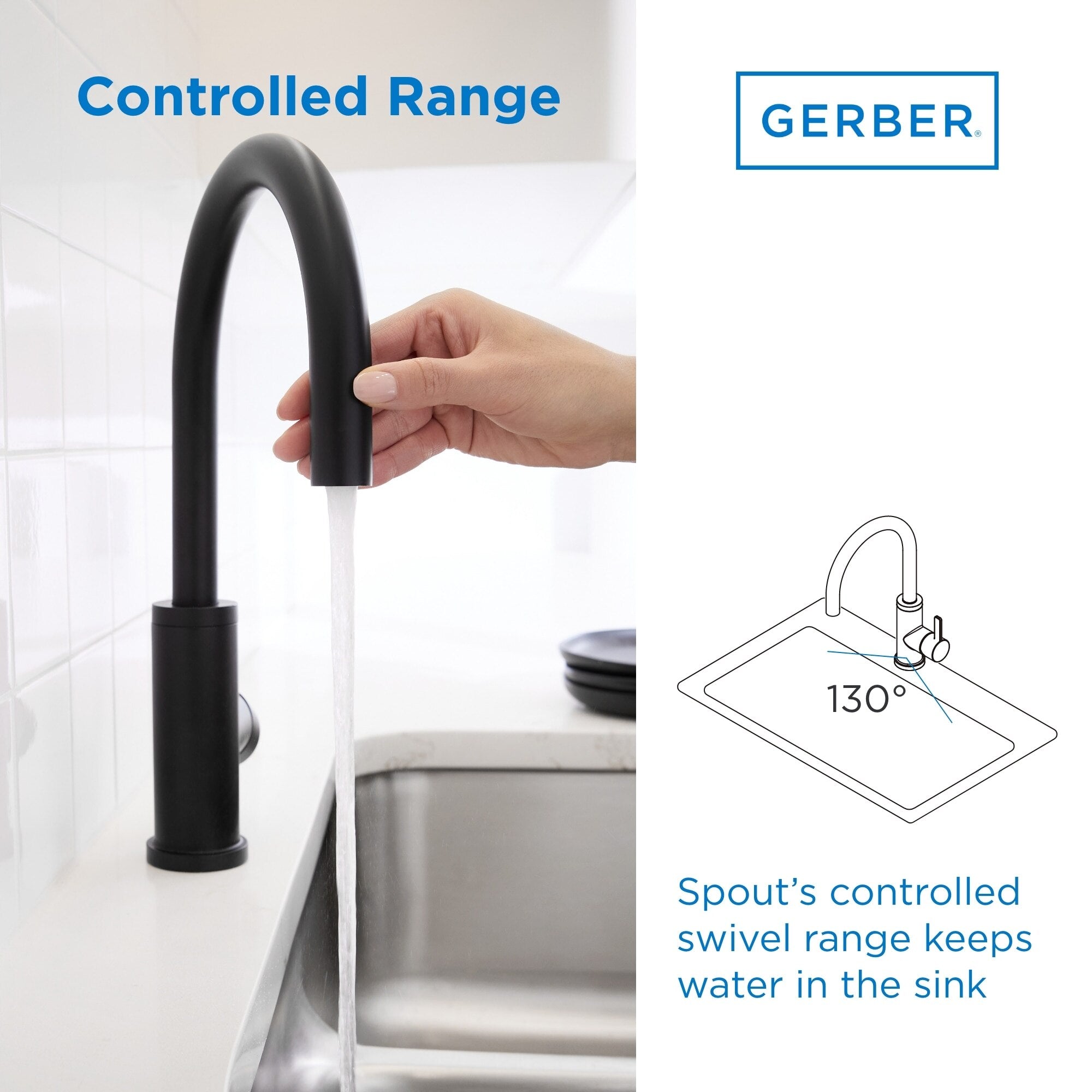 Amalfi™ Single Handle Fixed Swivel Kitchen Faucet