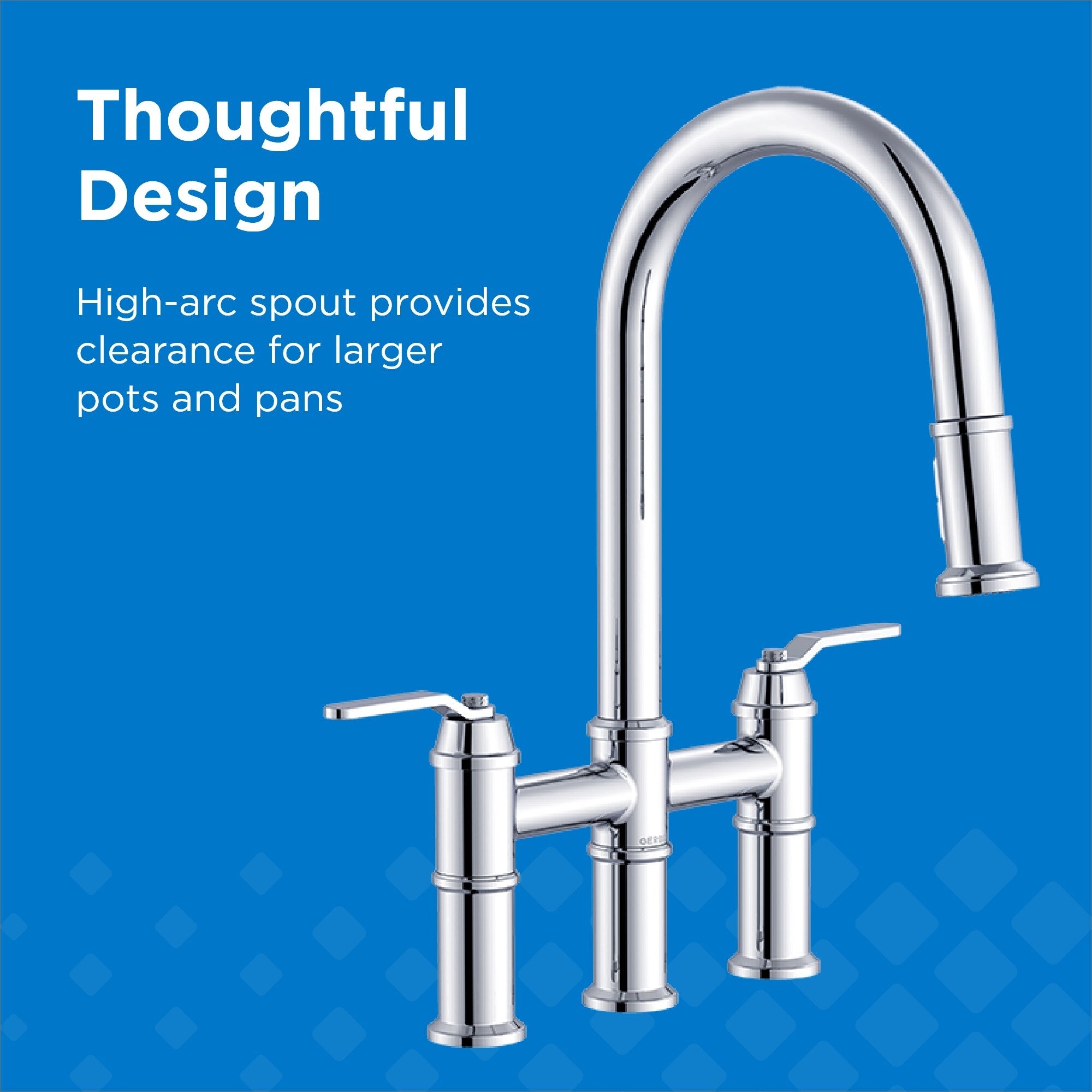 Kinzie® Two Handle Pull Down Bridge Kitchen Faucet