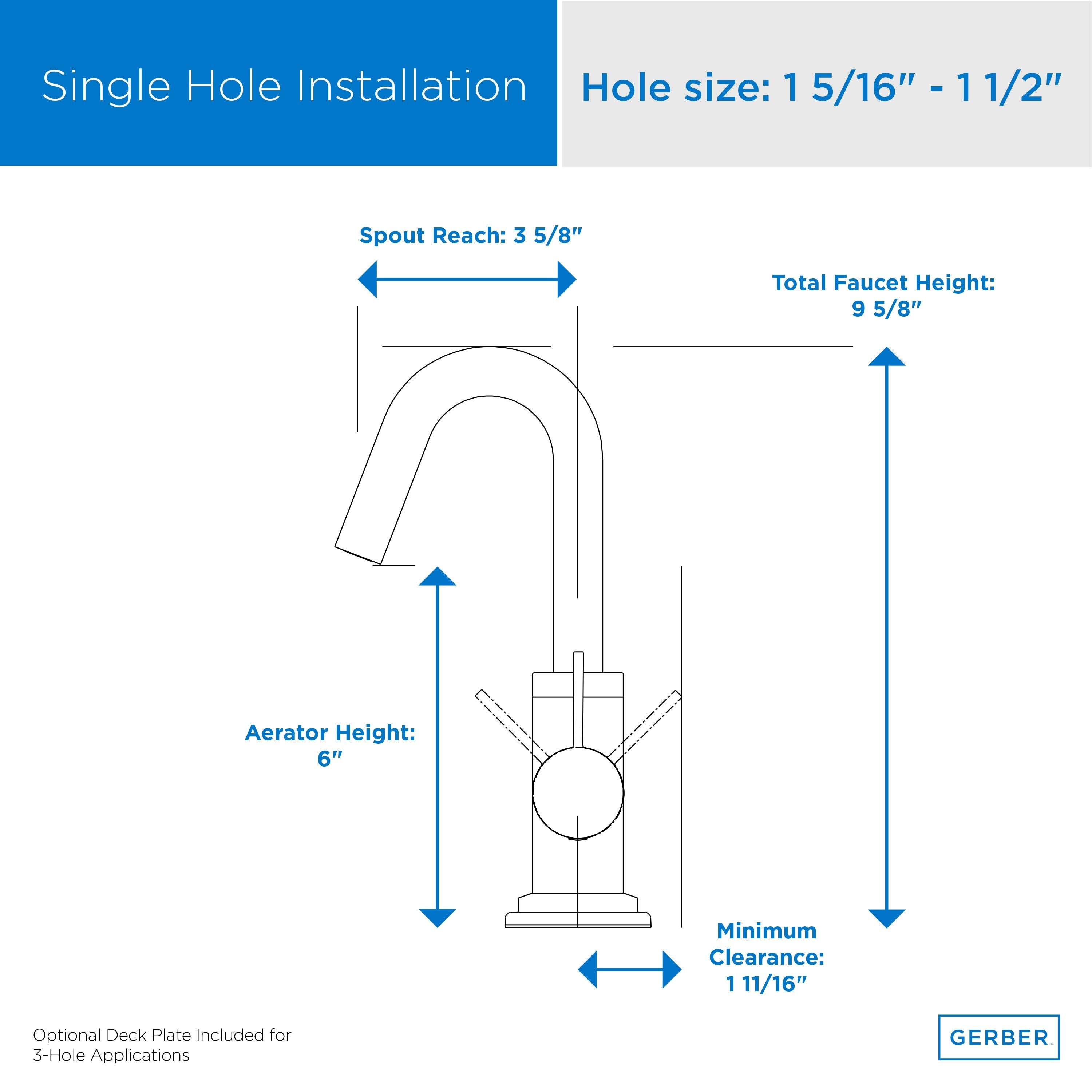 Amalfi™ Single Handle Bathroom Faucet with 50/50 Touch-Down Drain