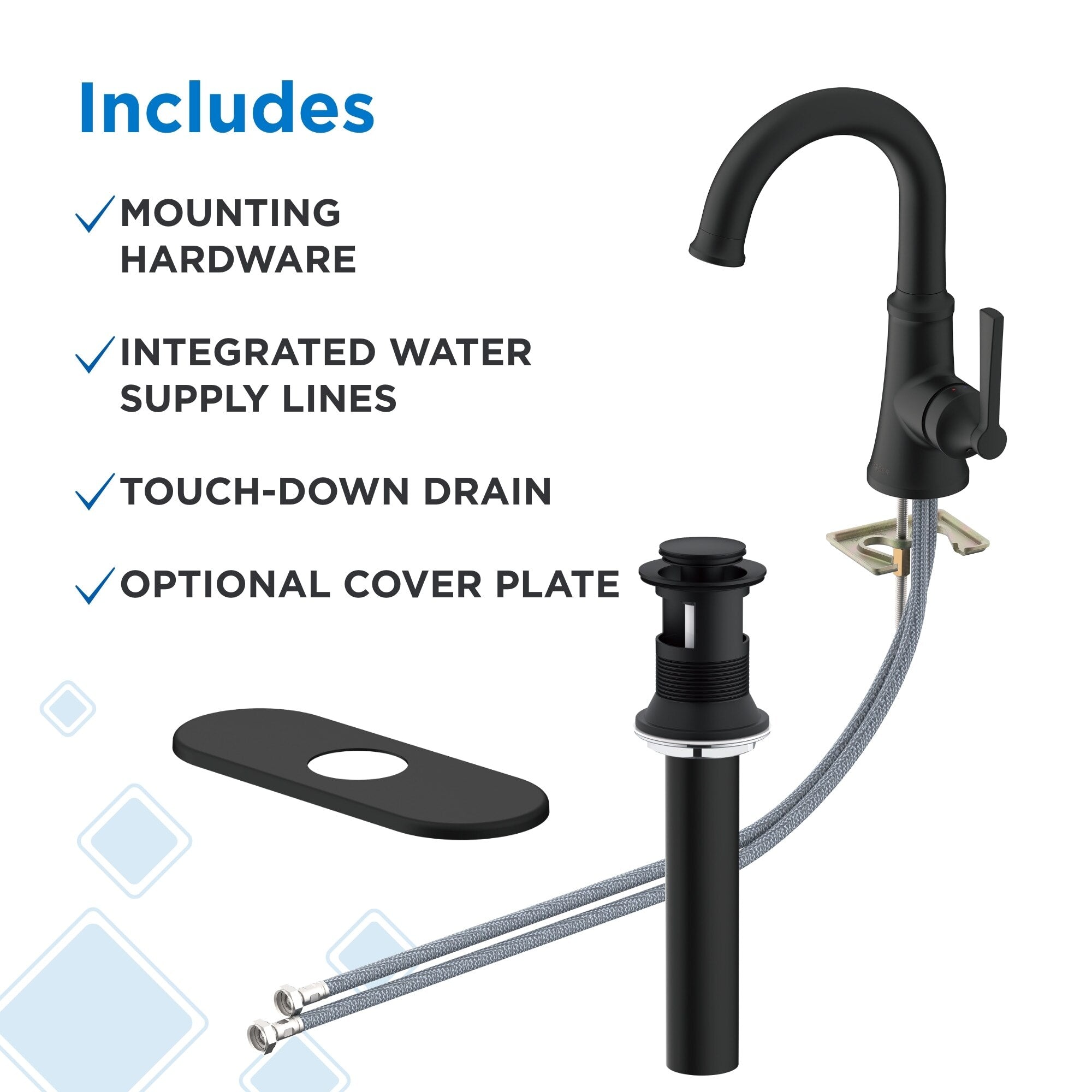 Gerber Northerly™ Single Handle Side Control Bathroom Faucet with 50/50 Touch-Down Drain
