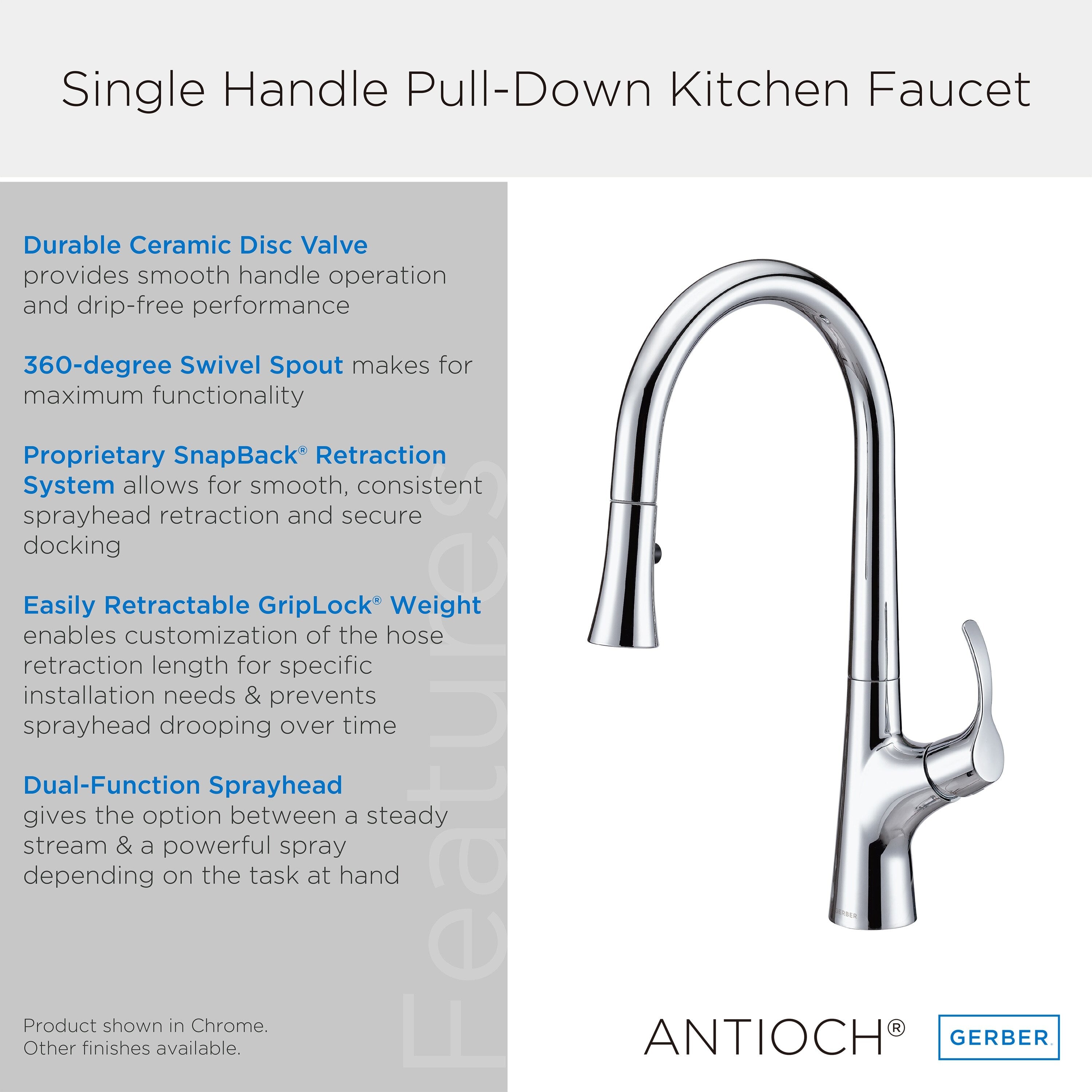 Antioch® Single Handle Pull-Down Kitchen Faucet