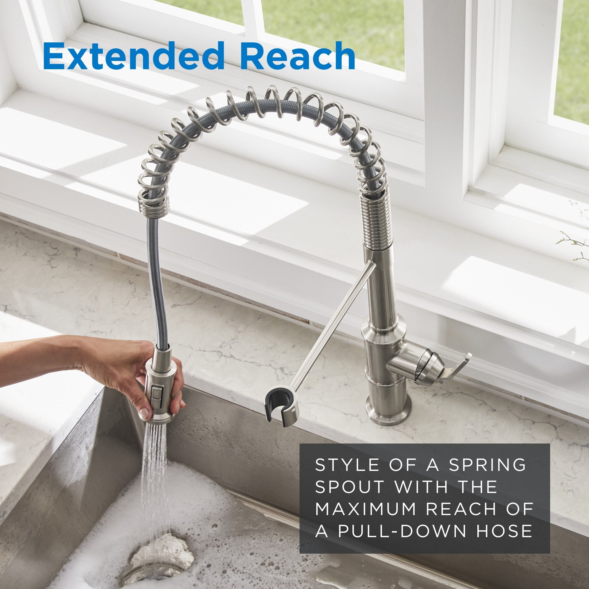 Kinzie® Pre-Rinse Single Handle Pull-Down Kitchen Faucet