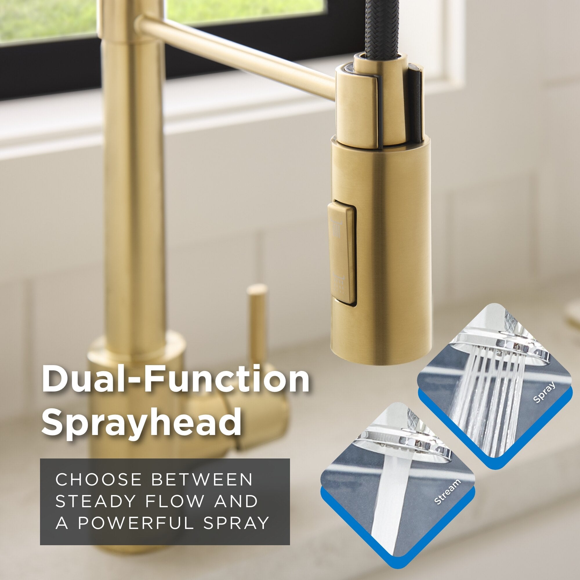The Foodie® Pre-Rinse Single Handle Pull-Down Kitchen Faucet