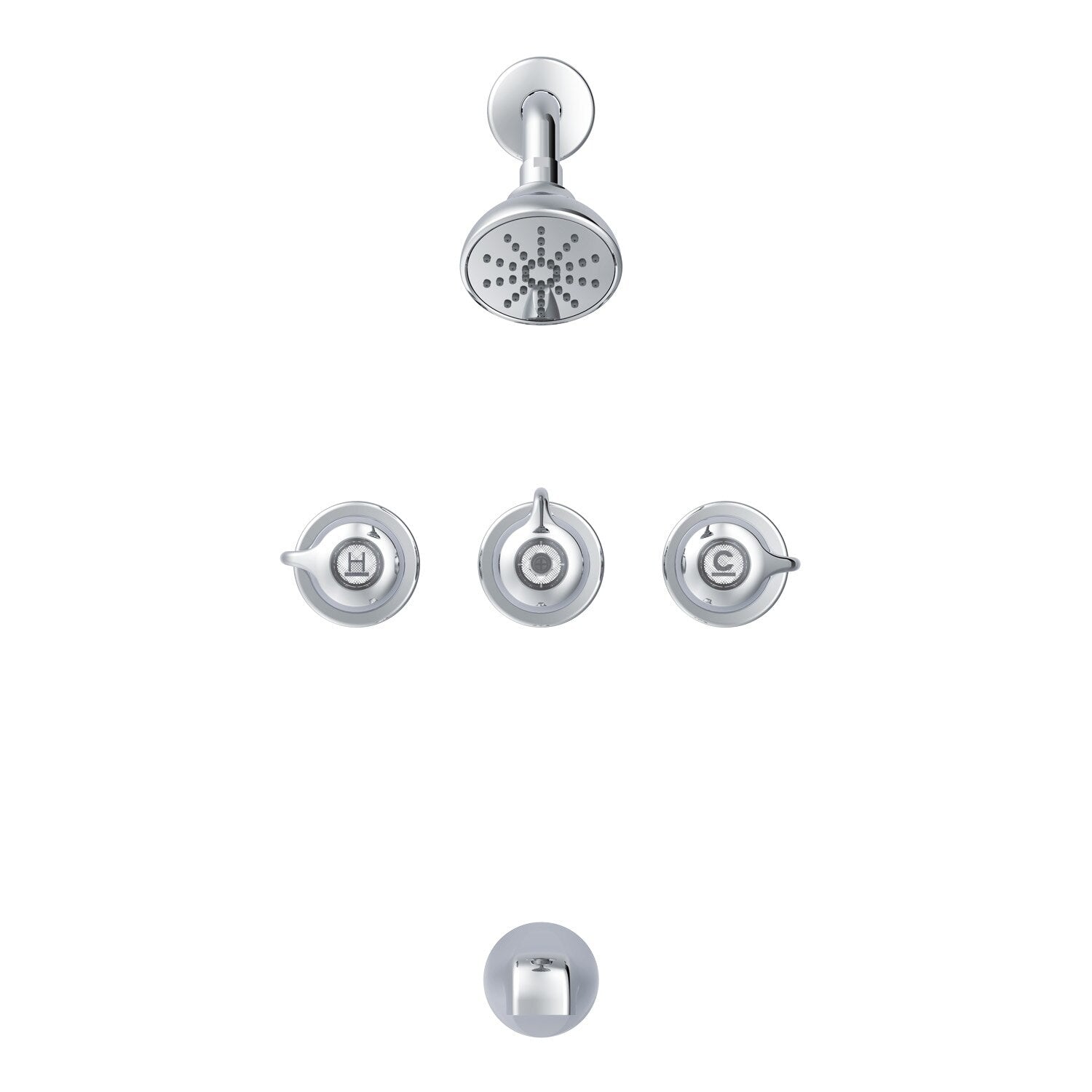 Gerber Classics™ Three Handle Sliding Sleeve Escutcheon Tub & Shower Fitting with IPS/Sweat Connections & Threaded Spout