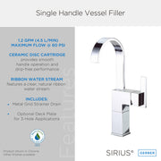 Sirius® Single Handle Vessel Filler