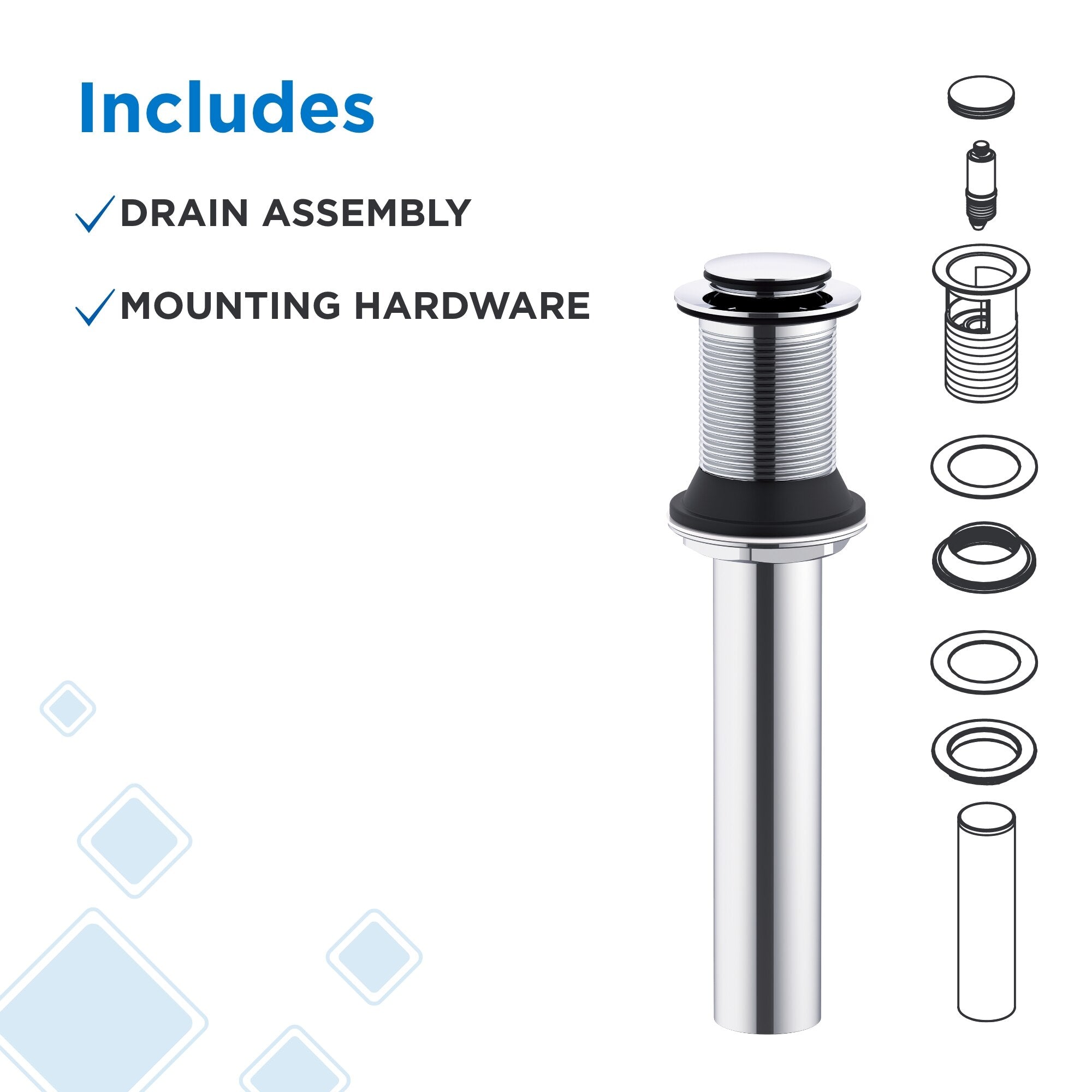 Gerber 1 1/4" Metal Touch-Down Drain Assembly without Overflow