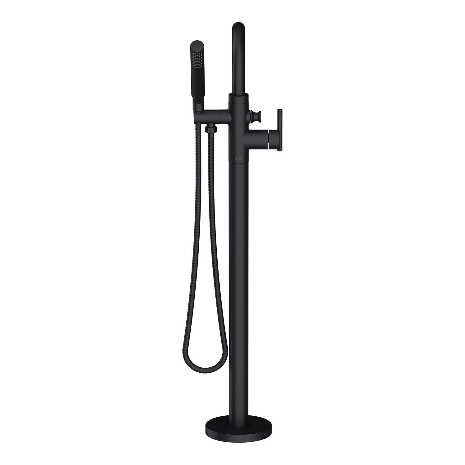 Contemporary Floor Mount Tub Filler Trim Kit with Handshower