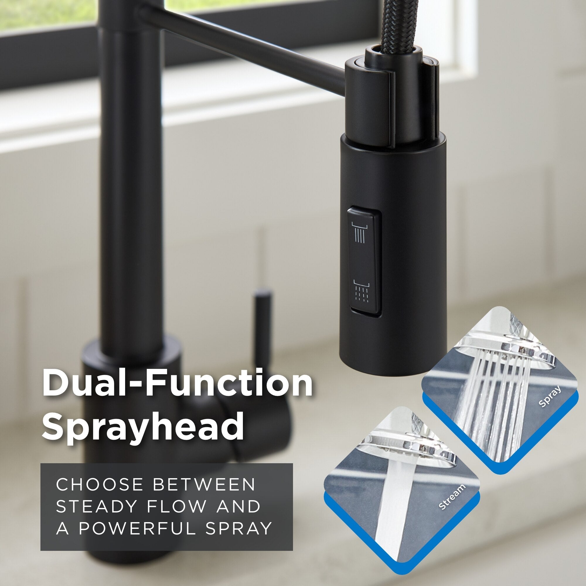 The Foodie® Pre-Rinse Single Handle Pull-Down Kitchen Faucet