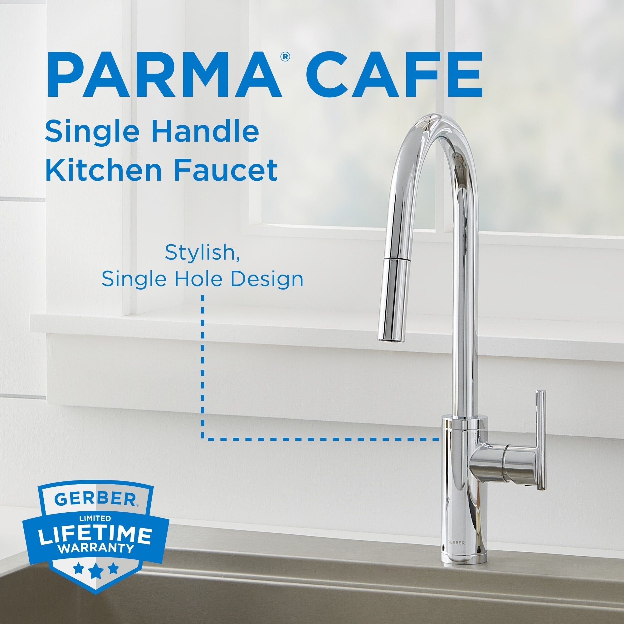 Parma® Cafe Single Handle Pull-Down Kitchen Faucet, 1.75 gpm,
