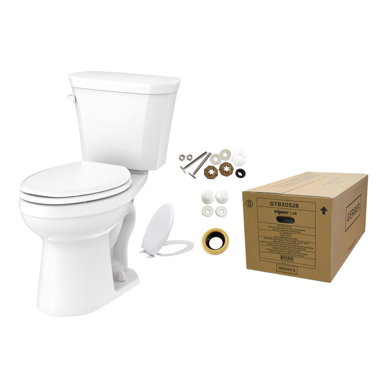 Viper® 1.28 gpf 12” Rough-In “Toilet-In-A-Box" Elongated ErgoHeight™ Toilet