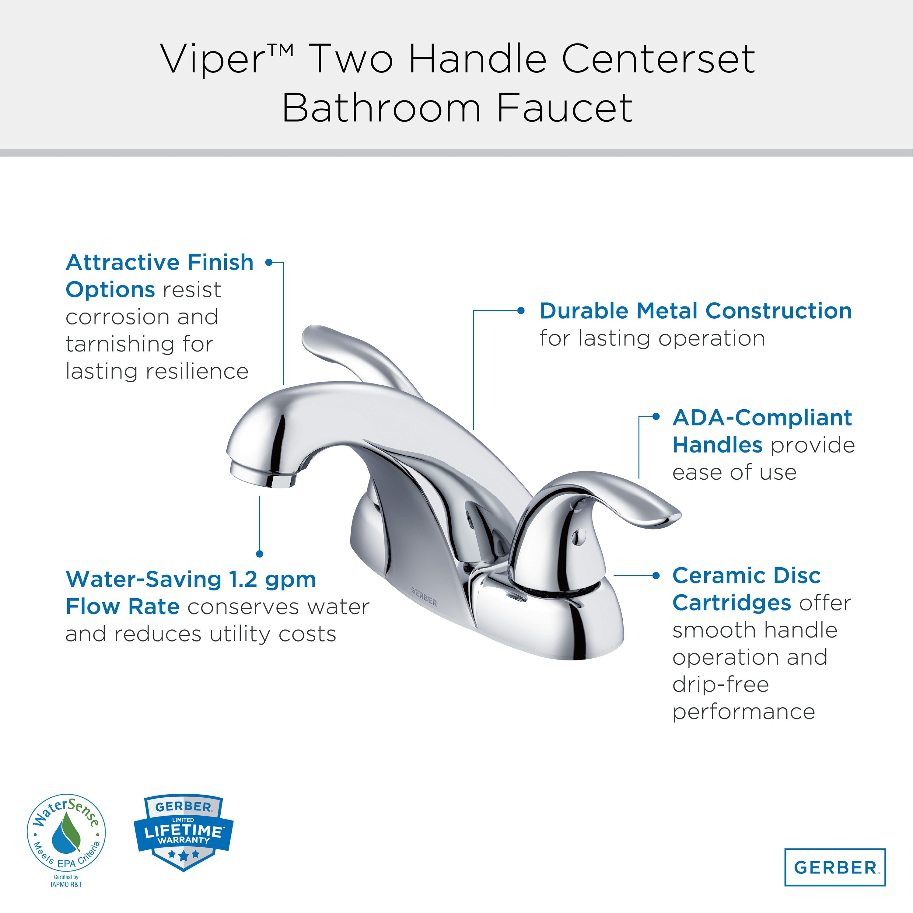 Viper™ Two Handle Centerset Bathroom Faucet