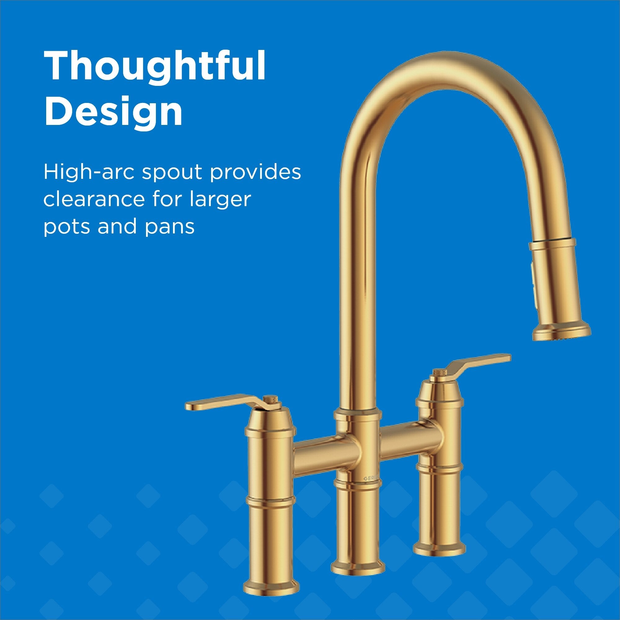 Kinzie® Two Handle Pull Down Bridge Kitchen Faucet