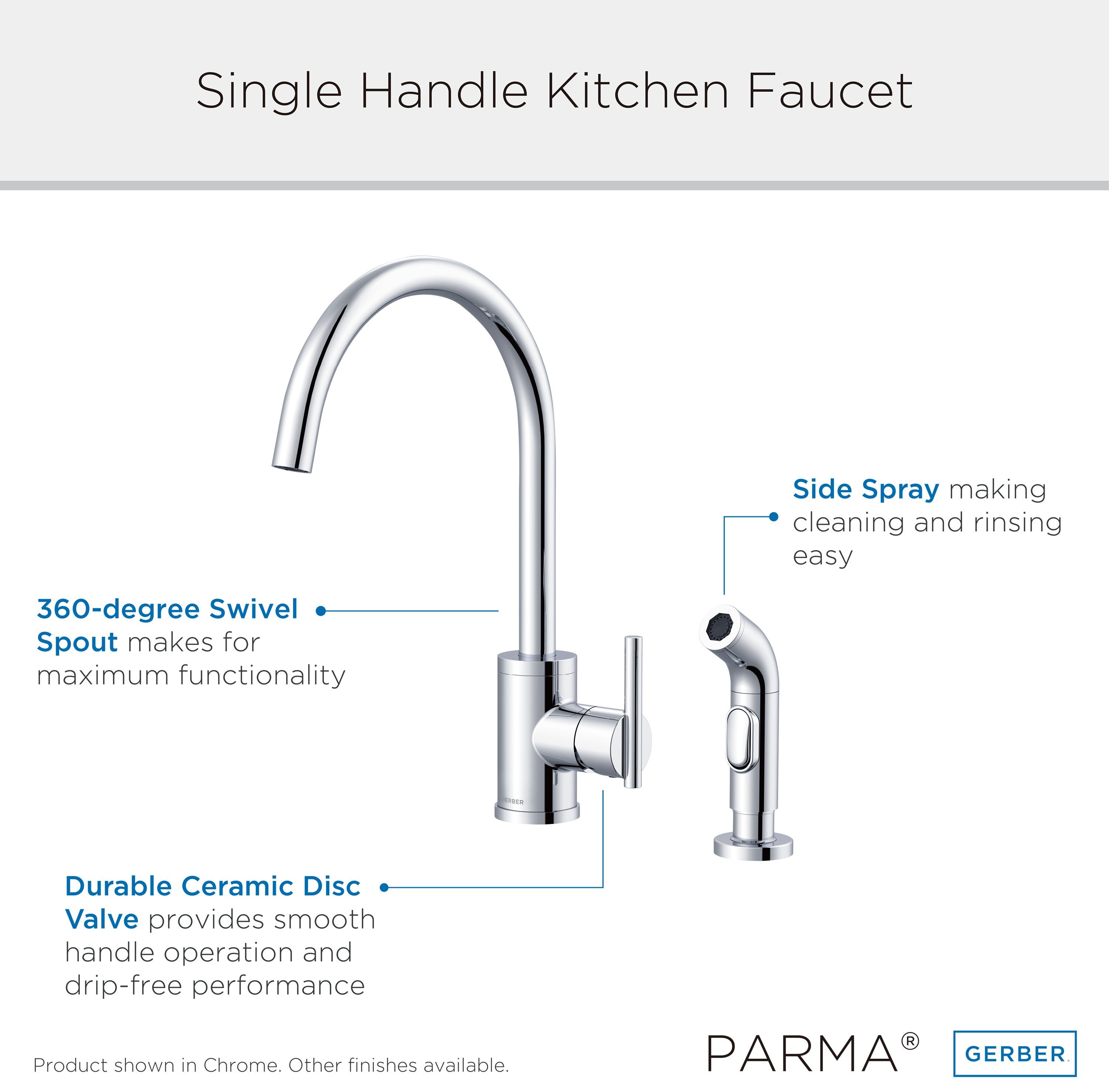 Parma® Single Handle Kitchen Faucet