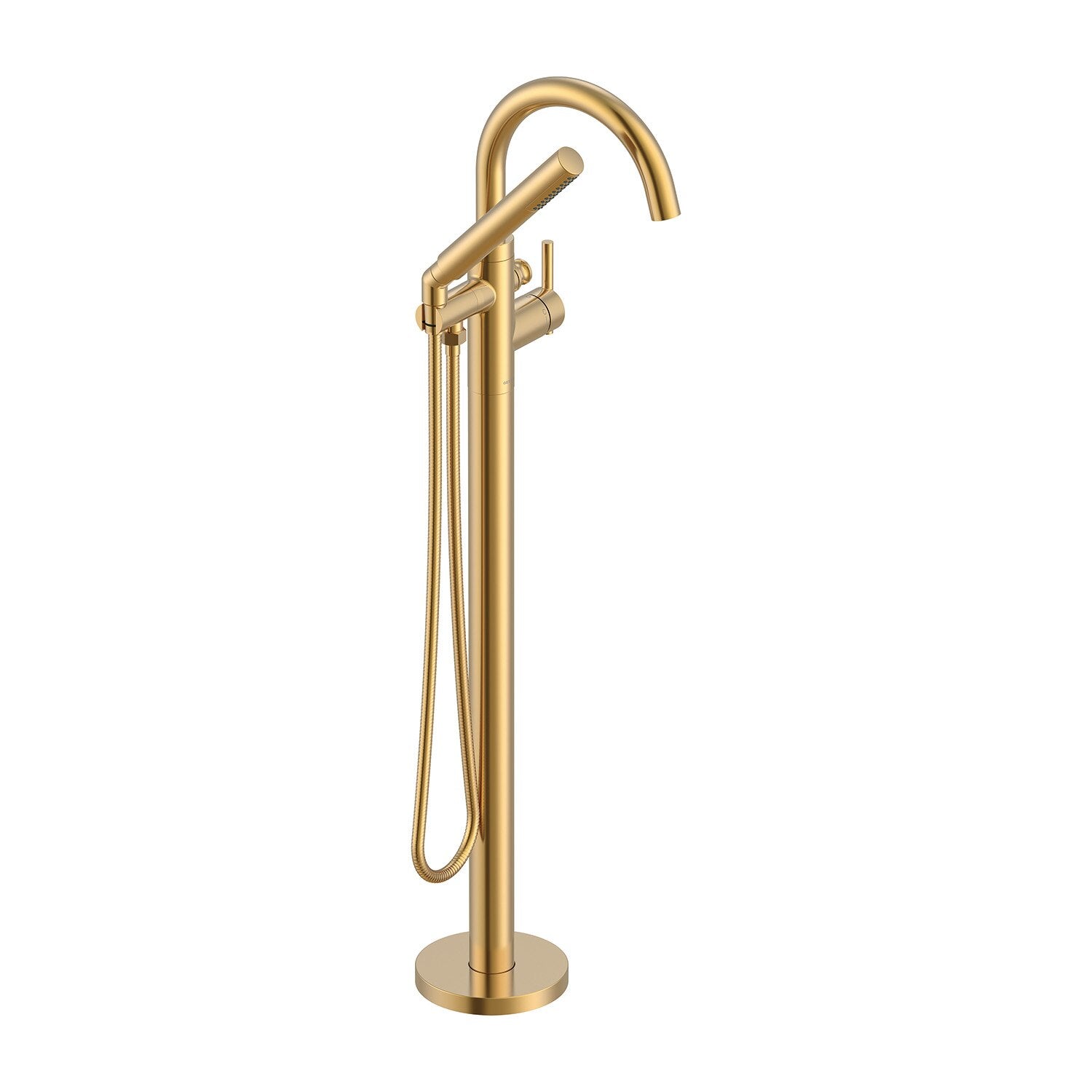 Contemporary Floor Mount Tub Filler Trim Kit with Handshower