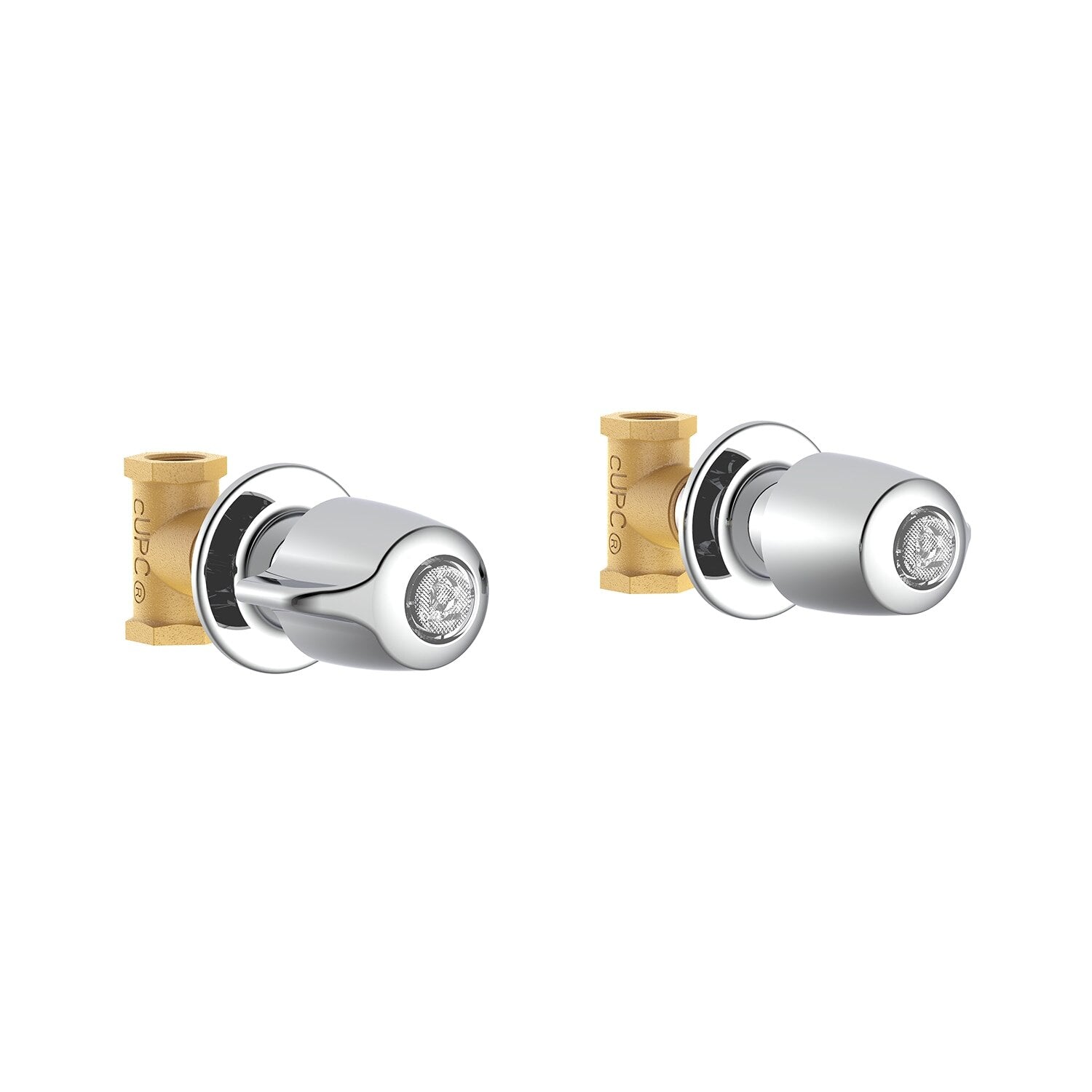 Gerber Classics™ Straight Pattern Trim & Compression Valves with 1/2" IPS Connections, Metal Handles, 2 Cold Stems