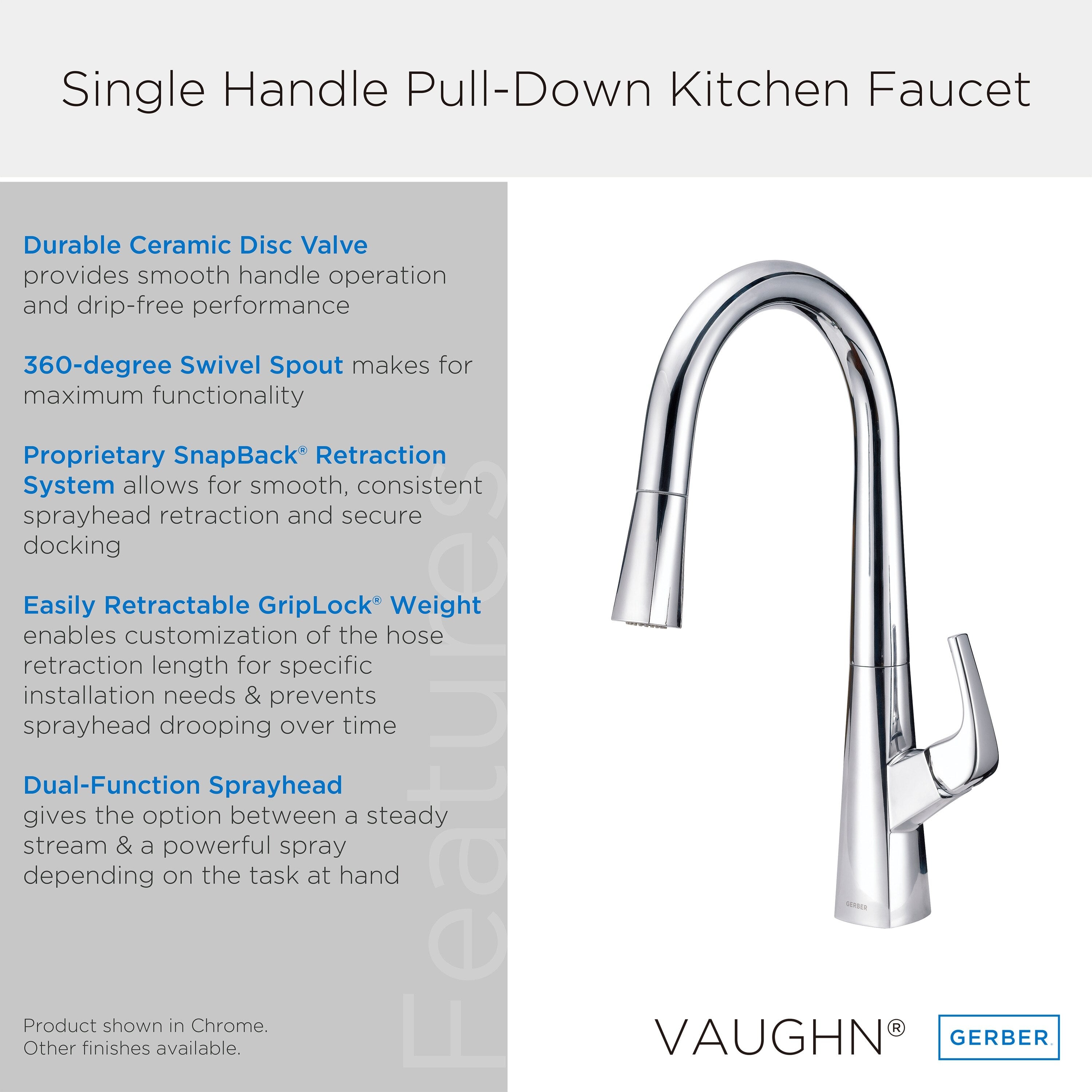 Vaughn® Single Handle Pull-Down Kitchen Faucet