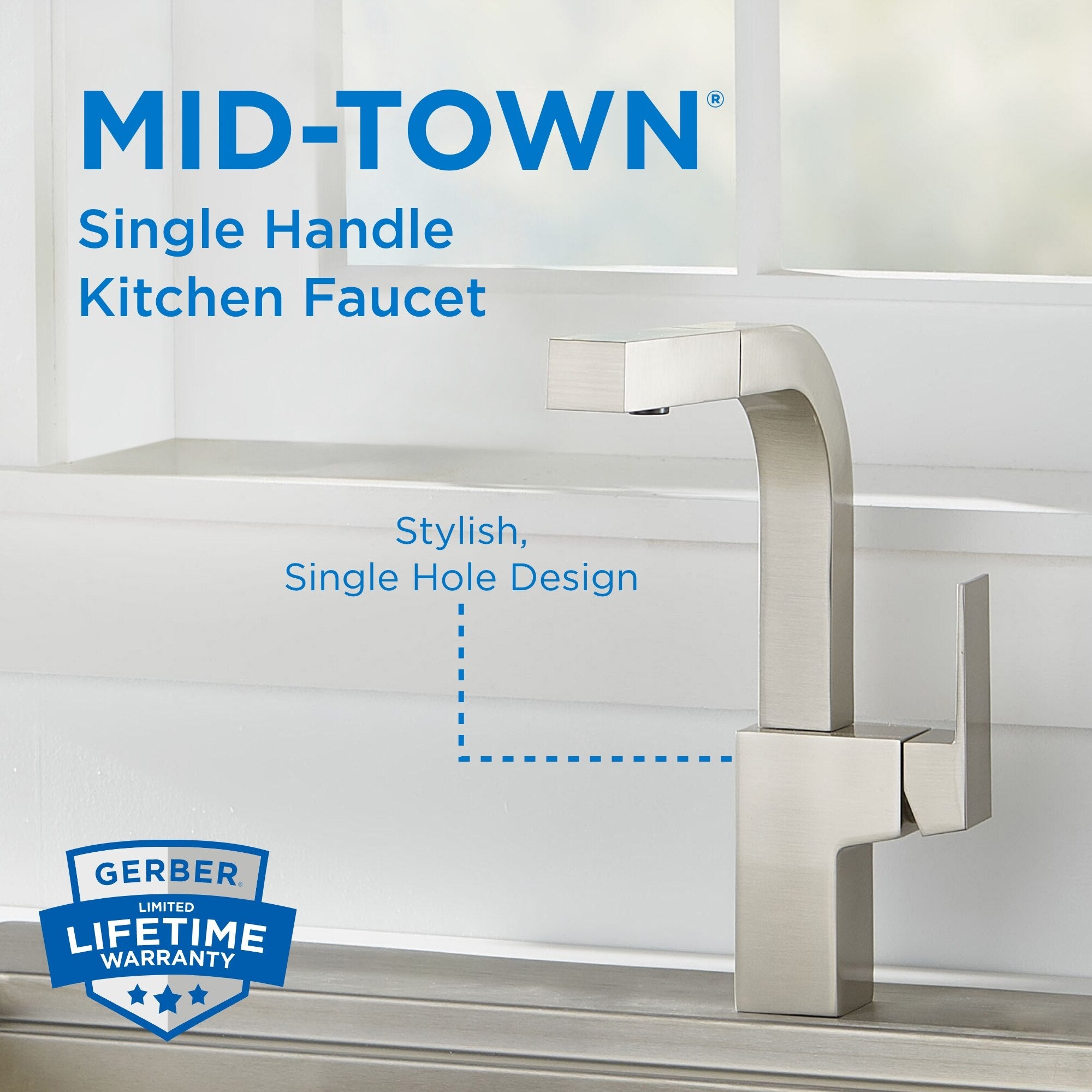 Mid-Town® Single Handle Pull-Out Kitchen Faucet