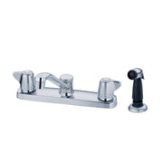 Maxwell® Two Handle Kitchen Faucet w/ Metal Handles Spray &  8" D-Tube Spout  Aeration/ Spray