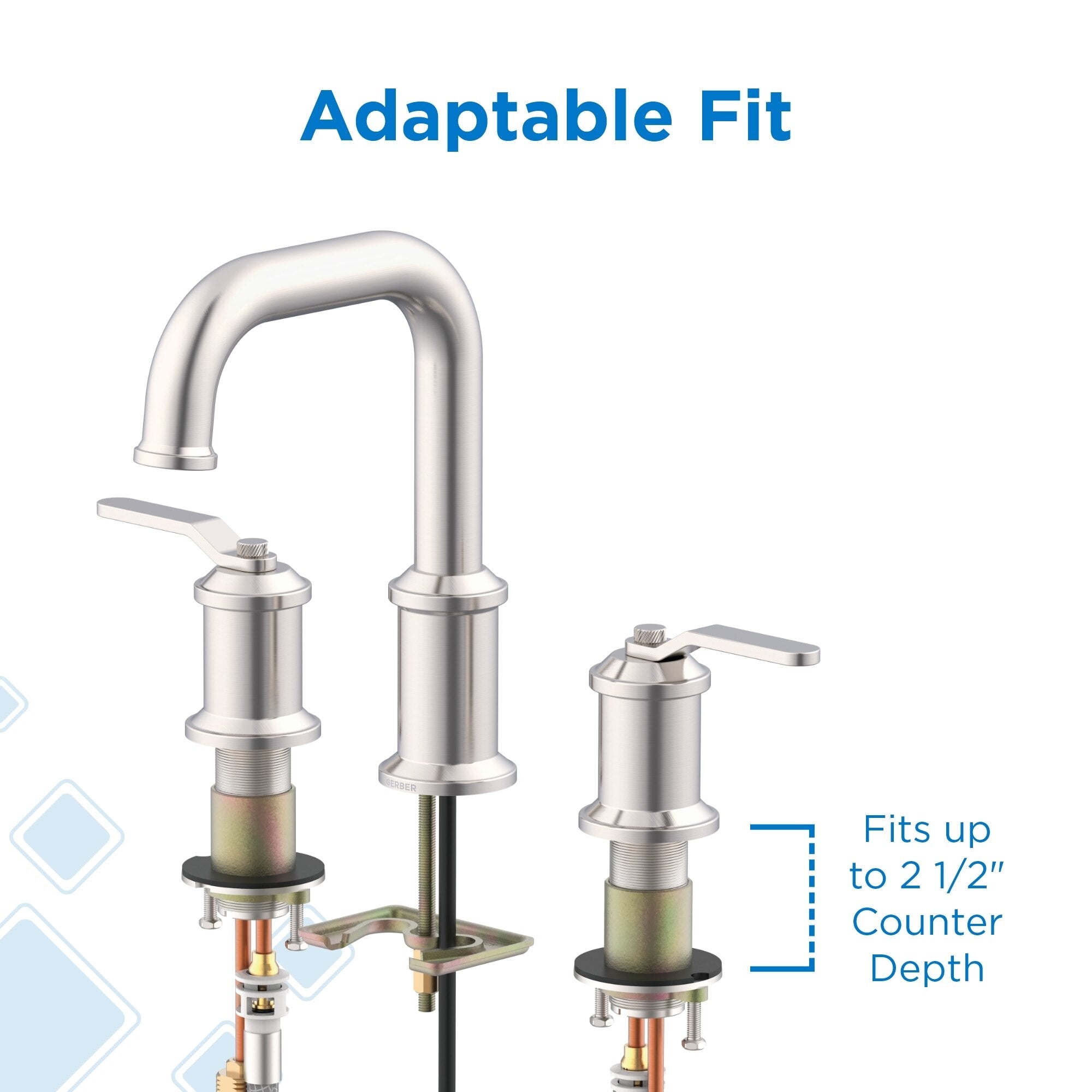 Kinzie® Two Handle Widespread Bathroom Faucet with Metal Touch-Down Drain