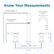 Parma® Two Handle Widespread Bathroom Faucet with Metal Touch-Down Drain