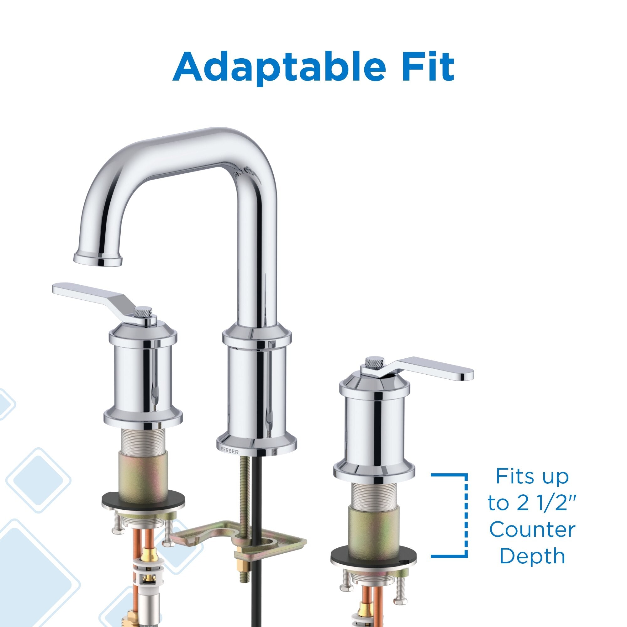 Kinzie® Two Handle Widespread Bathroom Faucet with Metal Touch-Down Drain